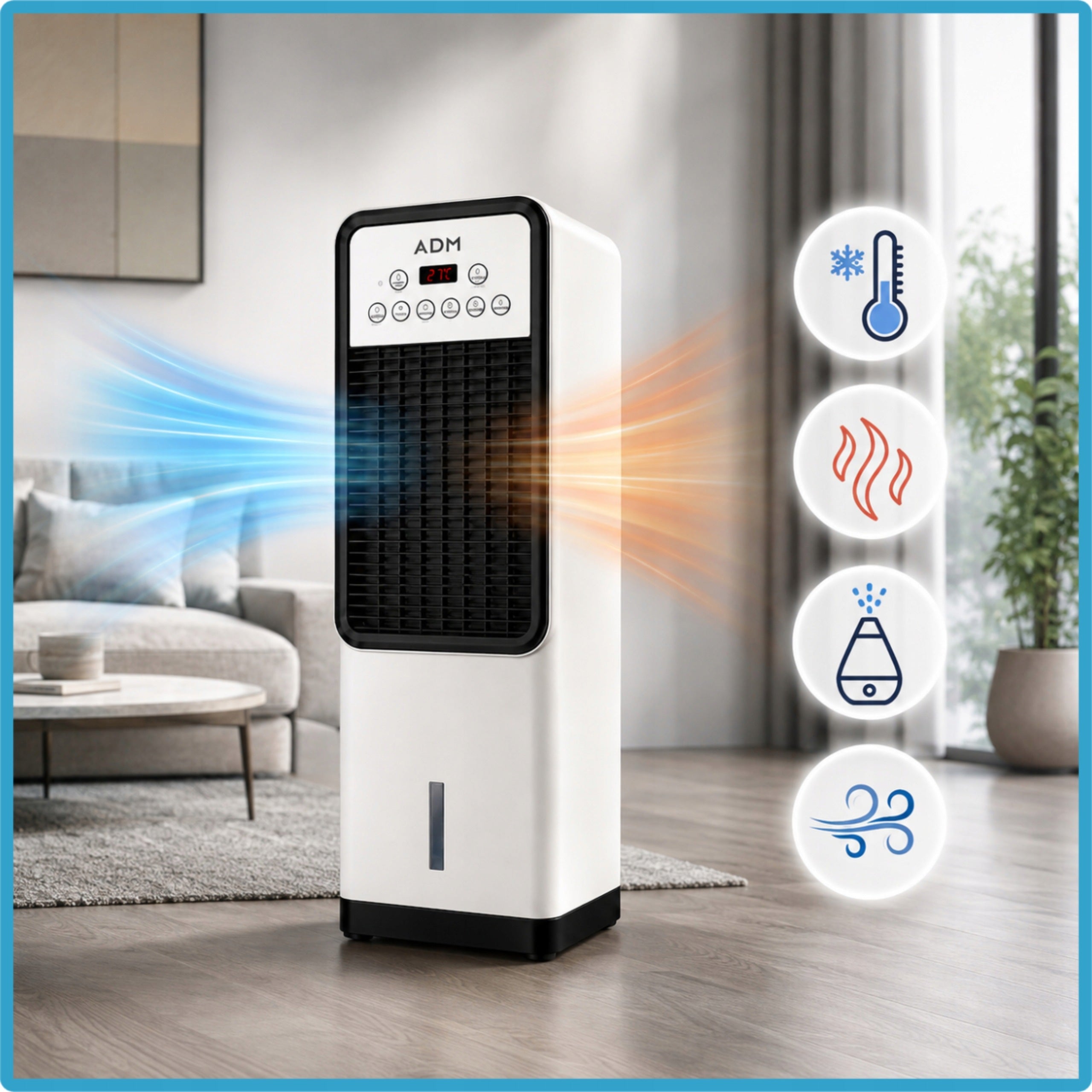 AIR CONDITIONER FAN 3IN1 HUMIDIFIER 2L 1800W FREEBIE CARTRIDGES + REMOTE CONTROL Packaging status original