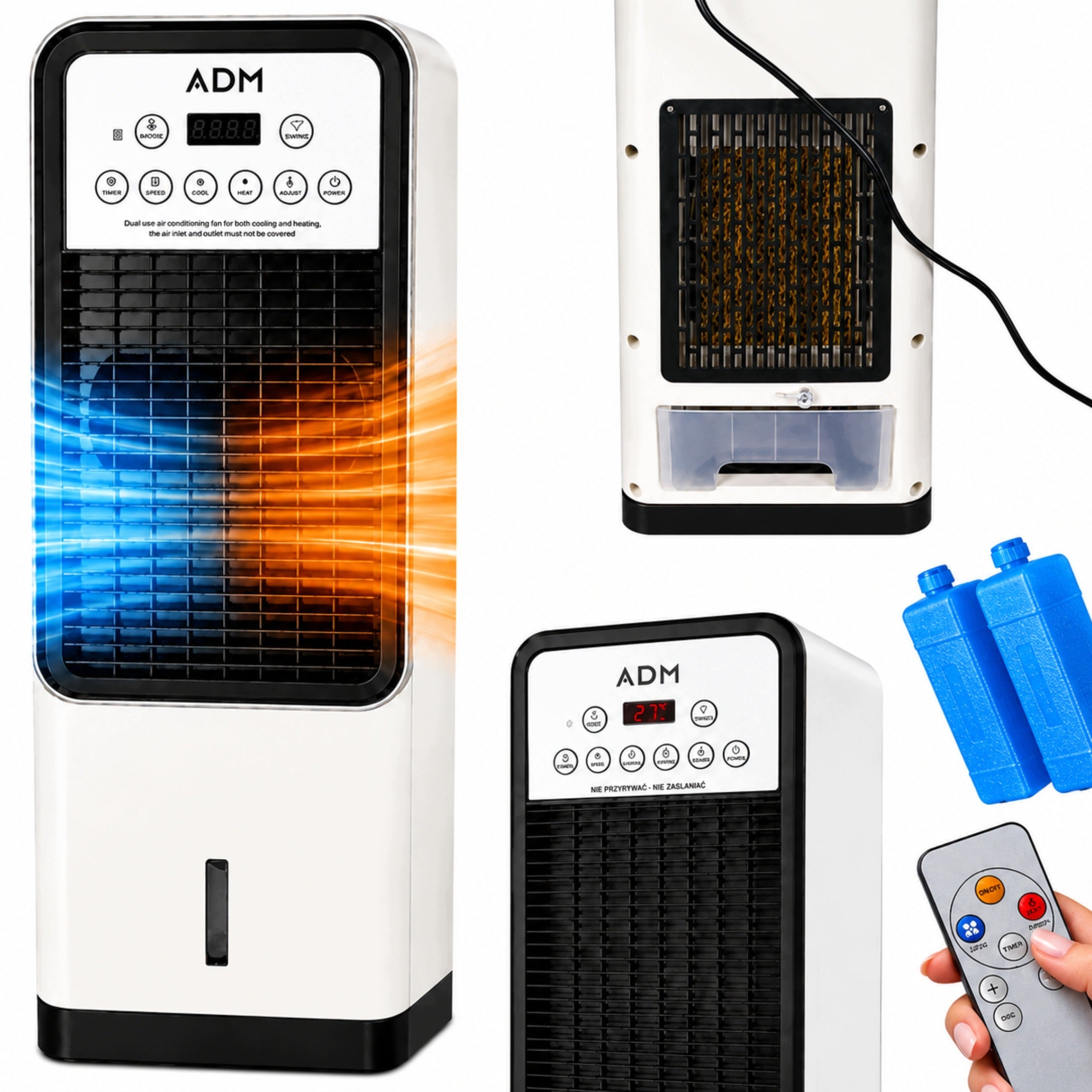 AIR CONDITIONER FAN 3IN1 HUMIDIFIER 2L 1800W FREEBIE CARTRIDGES + REMOTE CONTROL