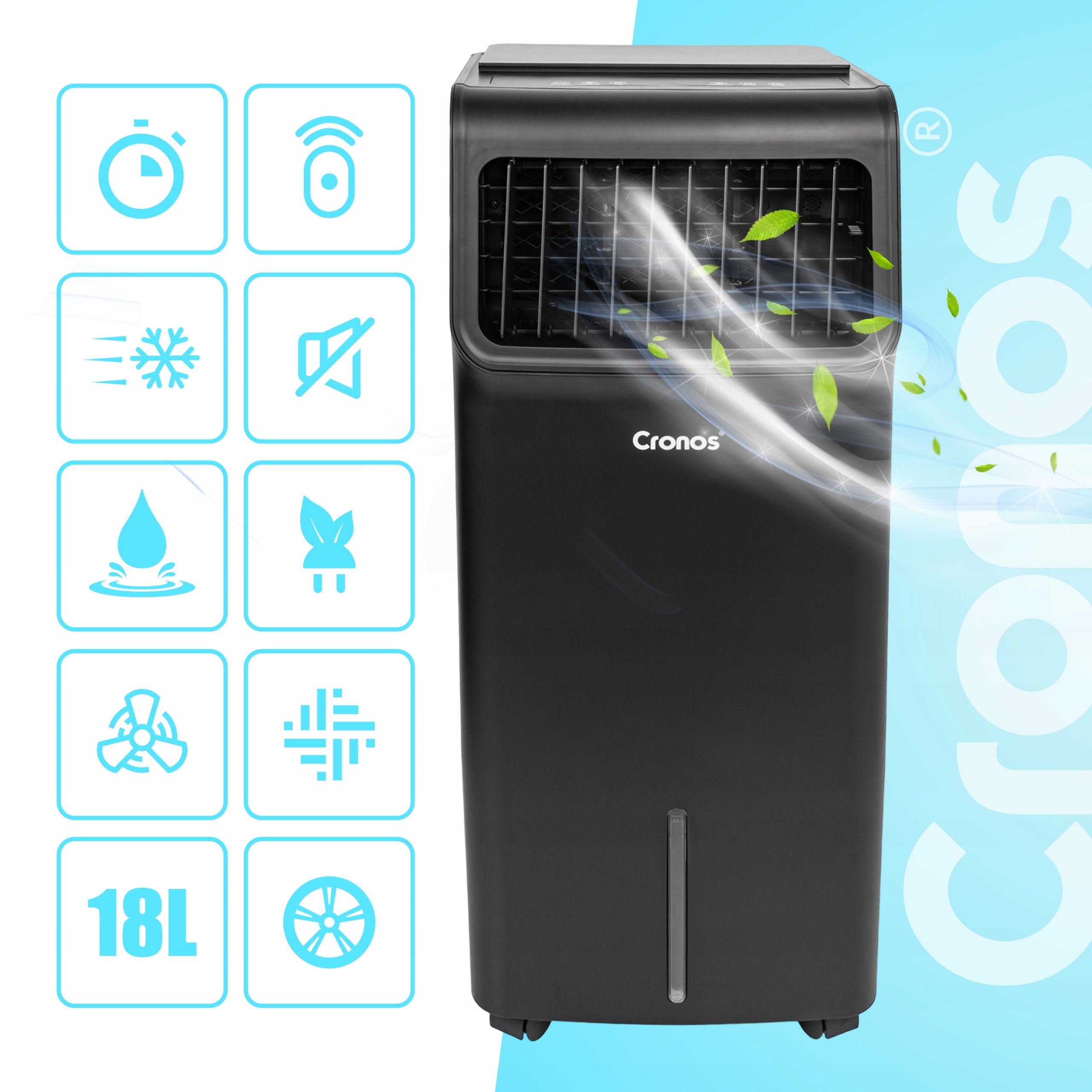 AIR CONDITIONER FAN PORTABLE 18L IONIZATION 4in1 + REMOTE CONTROL CARTRIDGES Packaging status original