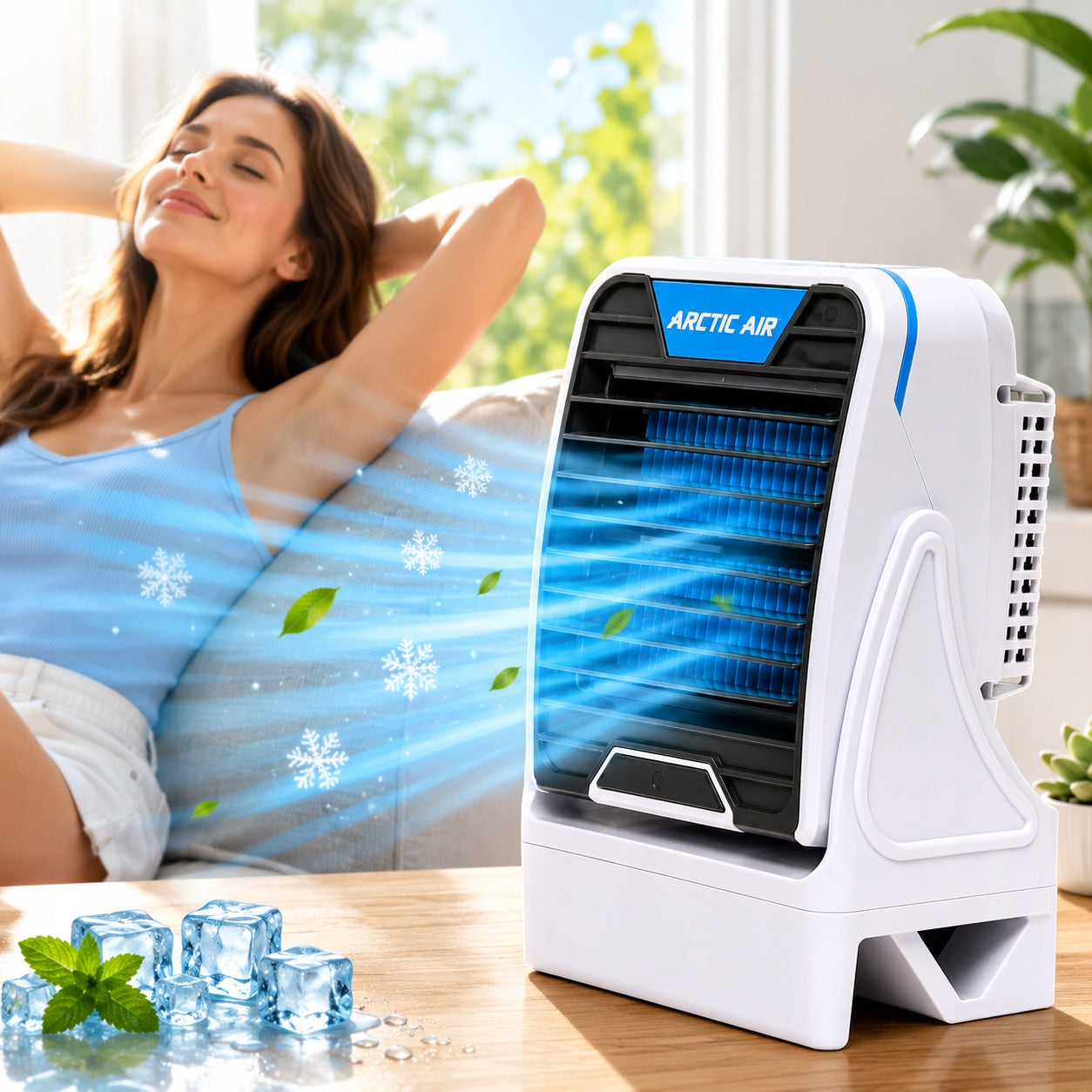 AIR CONDITIONER PORTABLE DESK WINDMILL FOR WATER AND ICE 3IN1 USB + AKU FAN Manufacturer code KLIMATOR PRZENOŚNY WIATRAK NA WODĘ i LÓD Aku