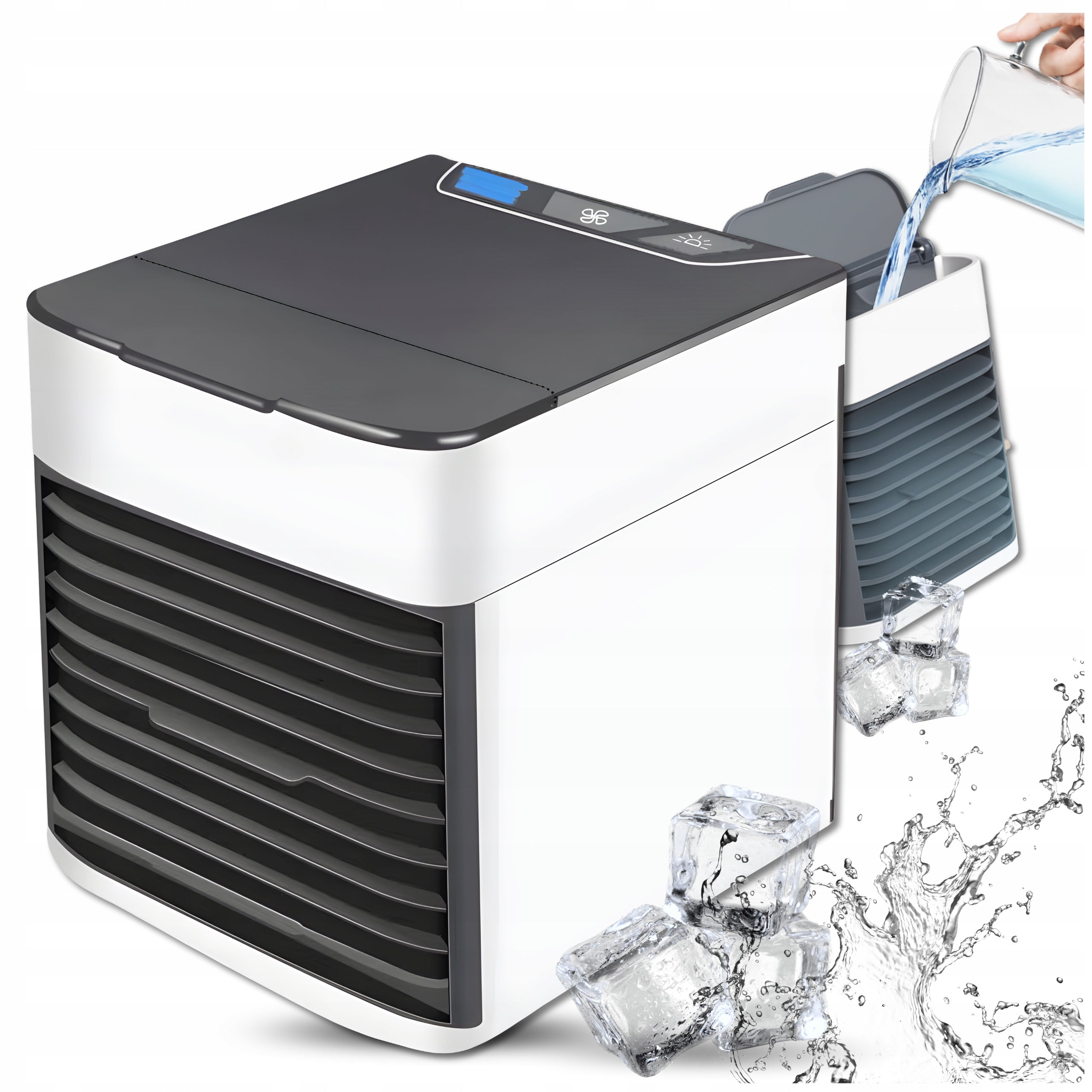 AIR CONDITIONER PORTABLE DESK WINDMILL FOR WATER AND ICE 3IN1 USB LED FAN
