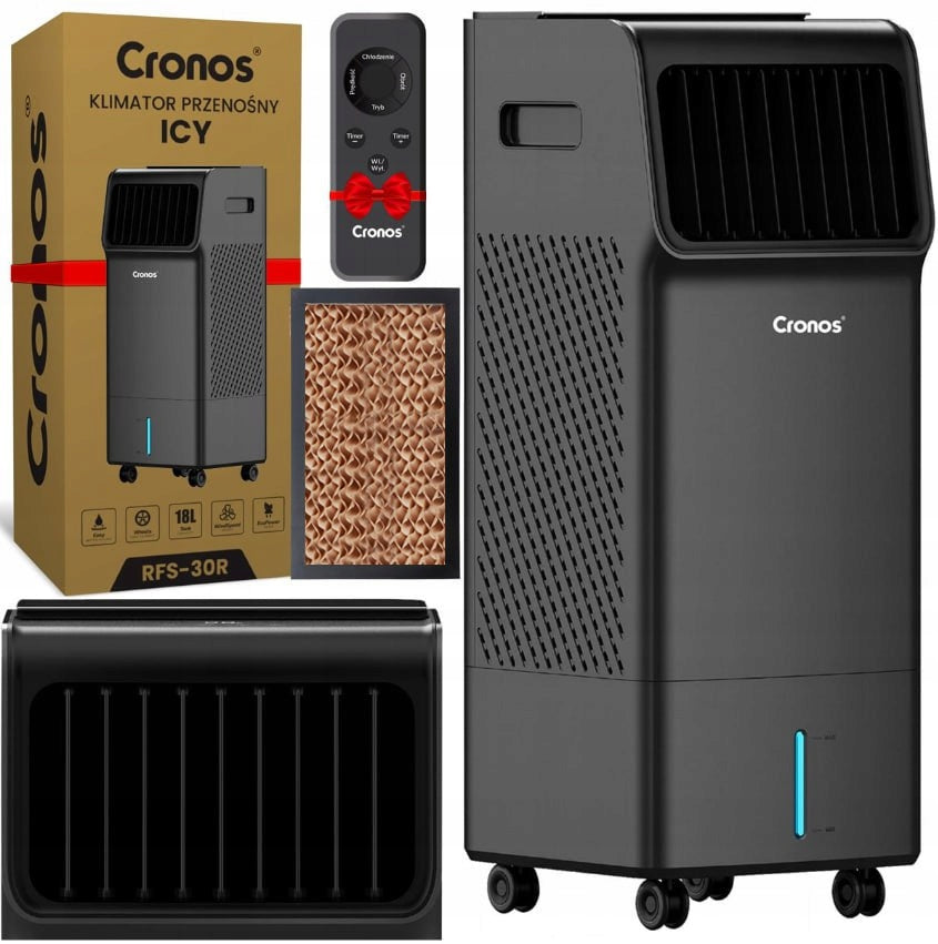 AIR CONDITIONER PORTABLE TANK 18L 1200 m³/h BLACK 4in1 REMOTE CONTROL
