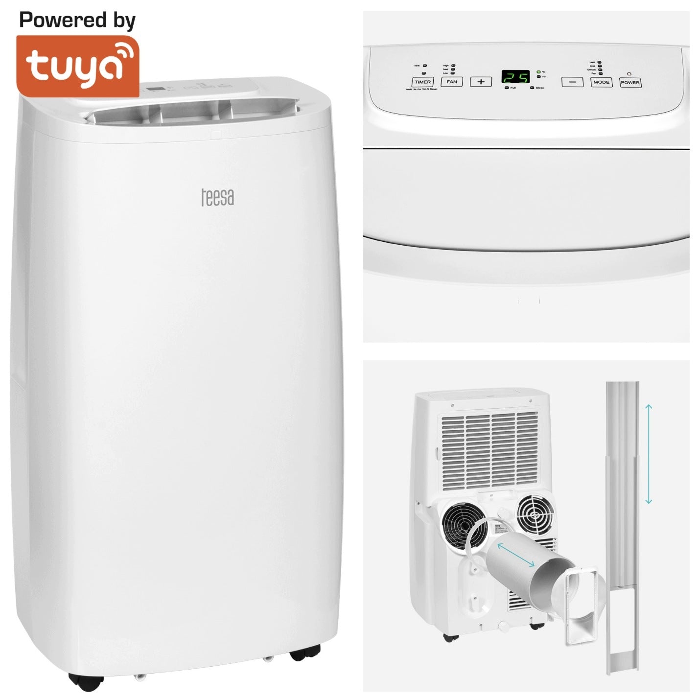 AIR CONDITIONER PORTABLE WIFI 3,9KW HEATING QUIET DEHUMIDIFIER 4IN1