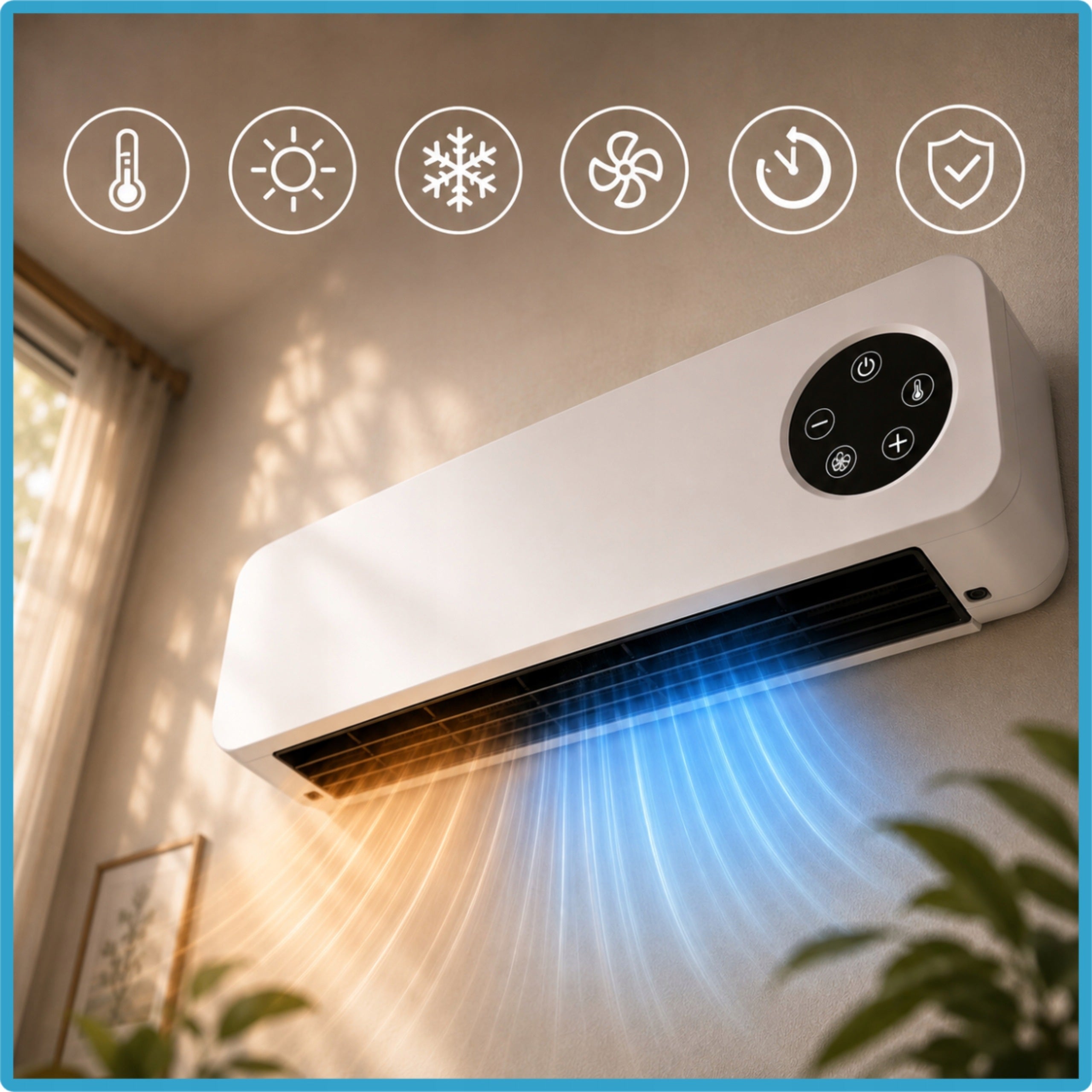 AIR CURTAIN CERAMIC HEATER 2000W 2 MODES + YEAR-ROUND REMOTE CONTROL Packaging status original