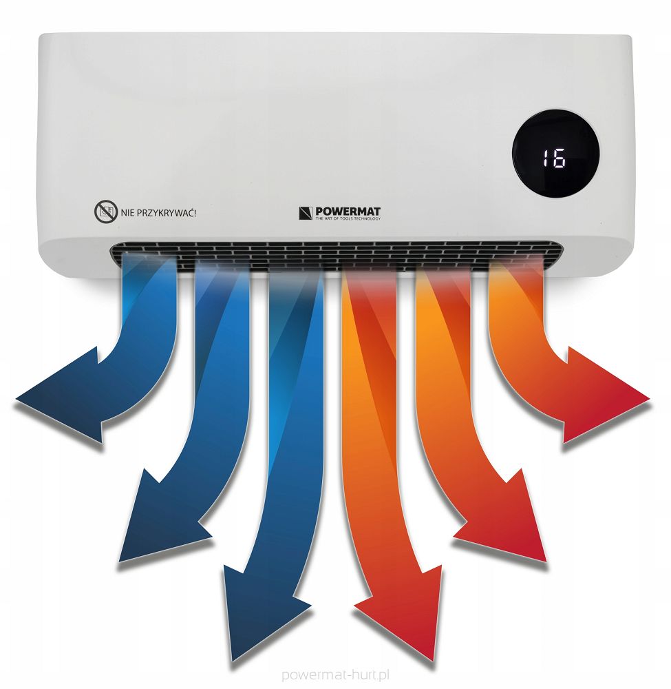 AIR CURTAIN CERAMIC HEATER 2000W REMOTE CONTROL HEATING AIR SUPPLY GC-3000DL Product width 42 cm