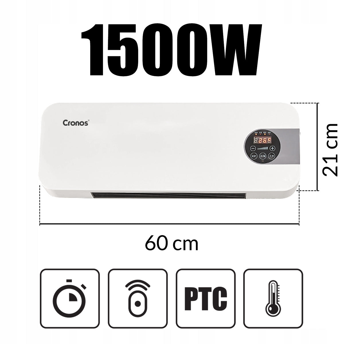 AIR CURTAIN FAN HEATER OVER DOOR WINDOW 1500W + REMOTE CONTROL Packaging status original