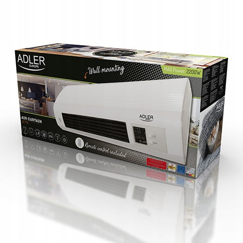 AIR CURTAIN WITH REMOTE CONTROL FAN ELECTRIC HEATER 2200W LED Manufacturer code AD 7714