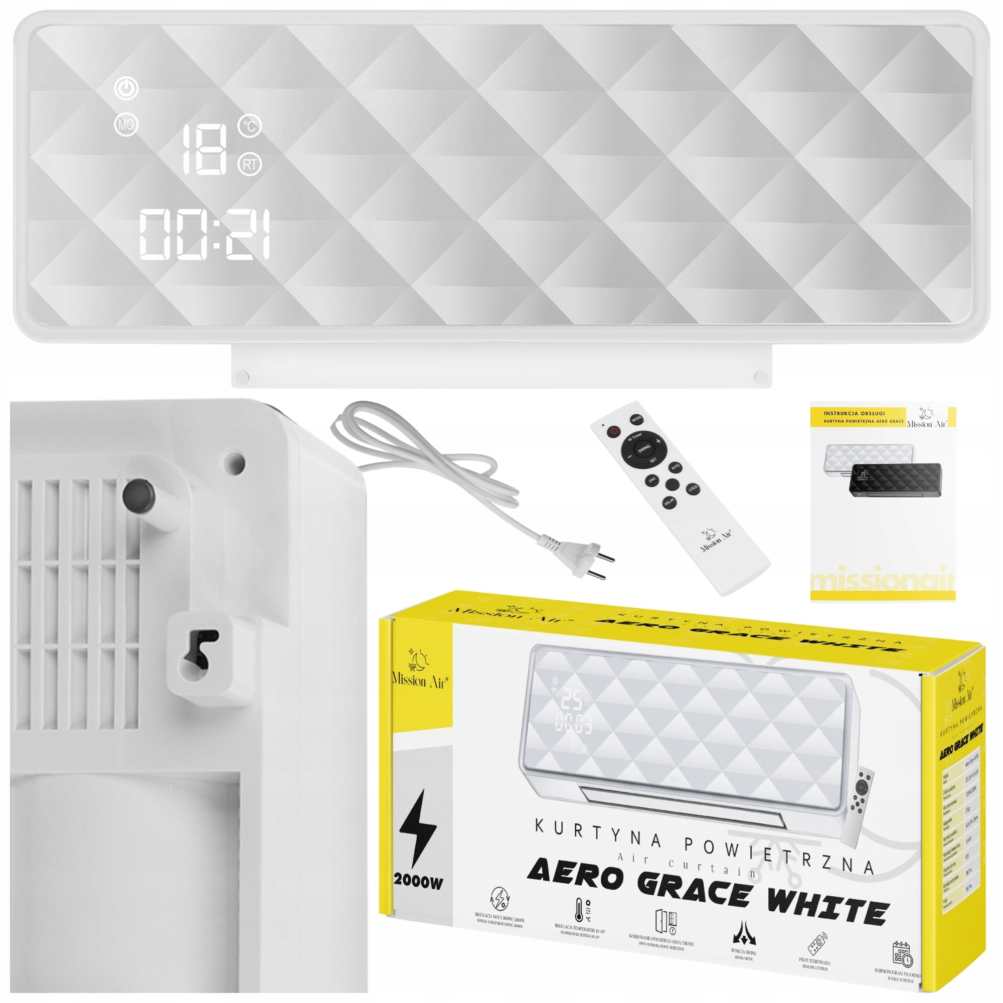 AIR CURTAIN energy saving electric heater PILOT TIMER 2000W Packaging status original
