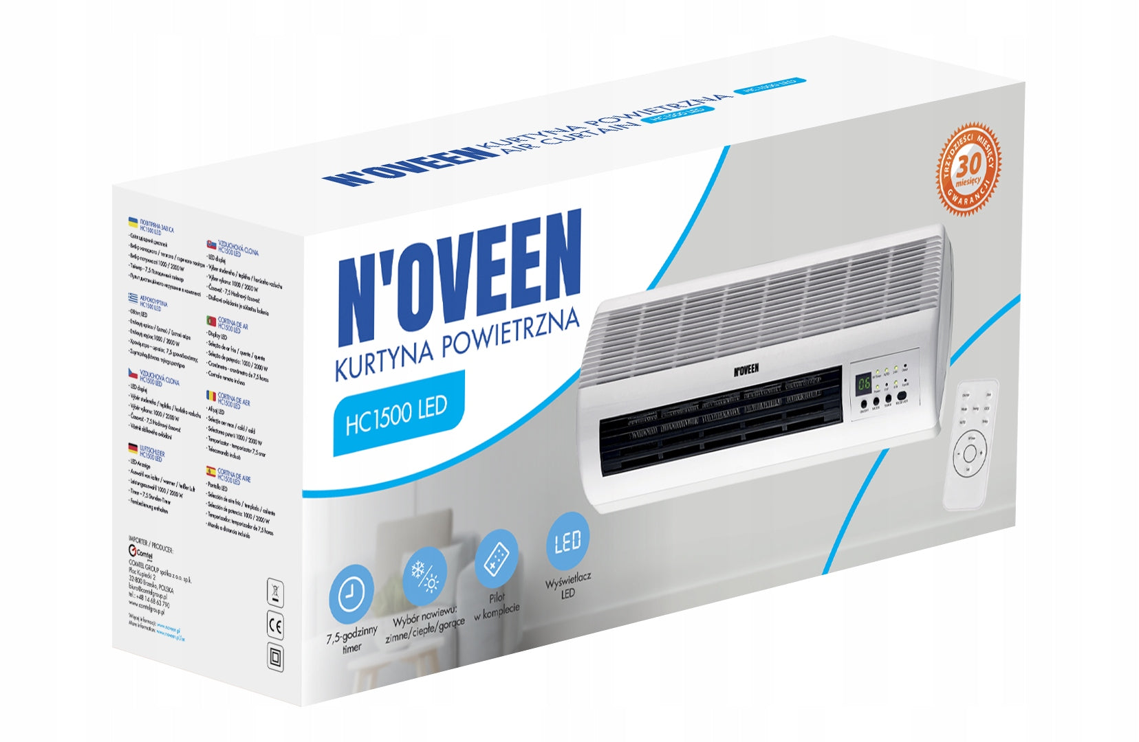 AIR CURTAIN radiator OSCILLATION TIMER NOVEEN HC1500 Brand N'oveen
