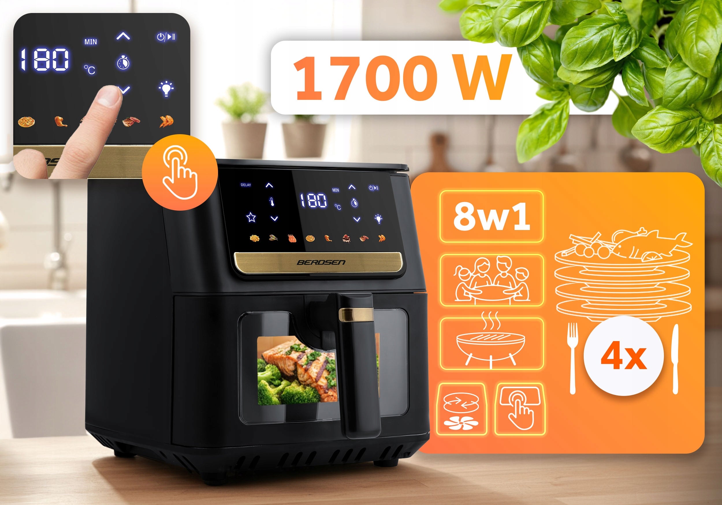 AIR FRYER 6.5L BERDSEN 1700W Manufacturer code 365501