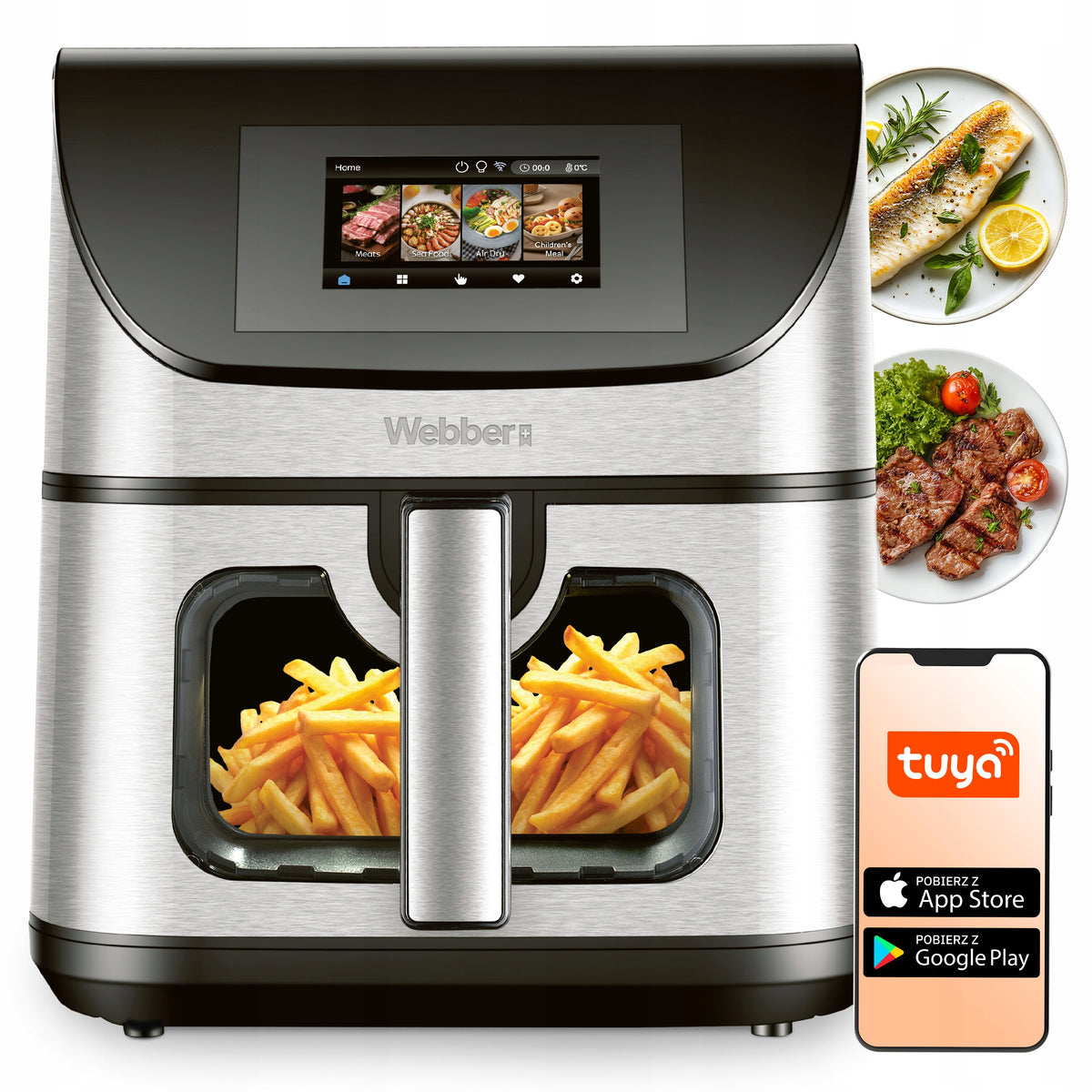 AIR FRYER FAT FREE AIR FRYER 8L WIFI NONSTICK 10P 2200W