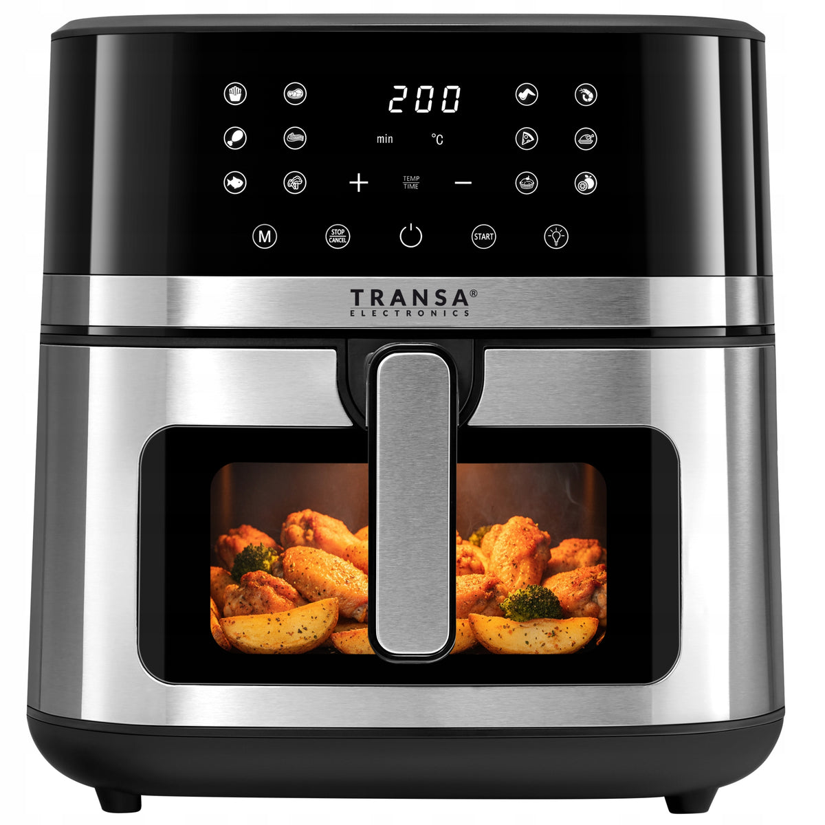 AIR FRYER INOX LARGE BOWL 8L 2200W 12 PROGRAMS