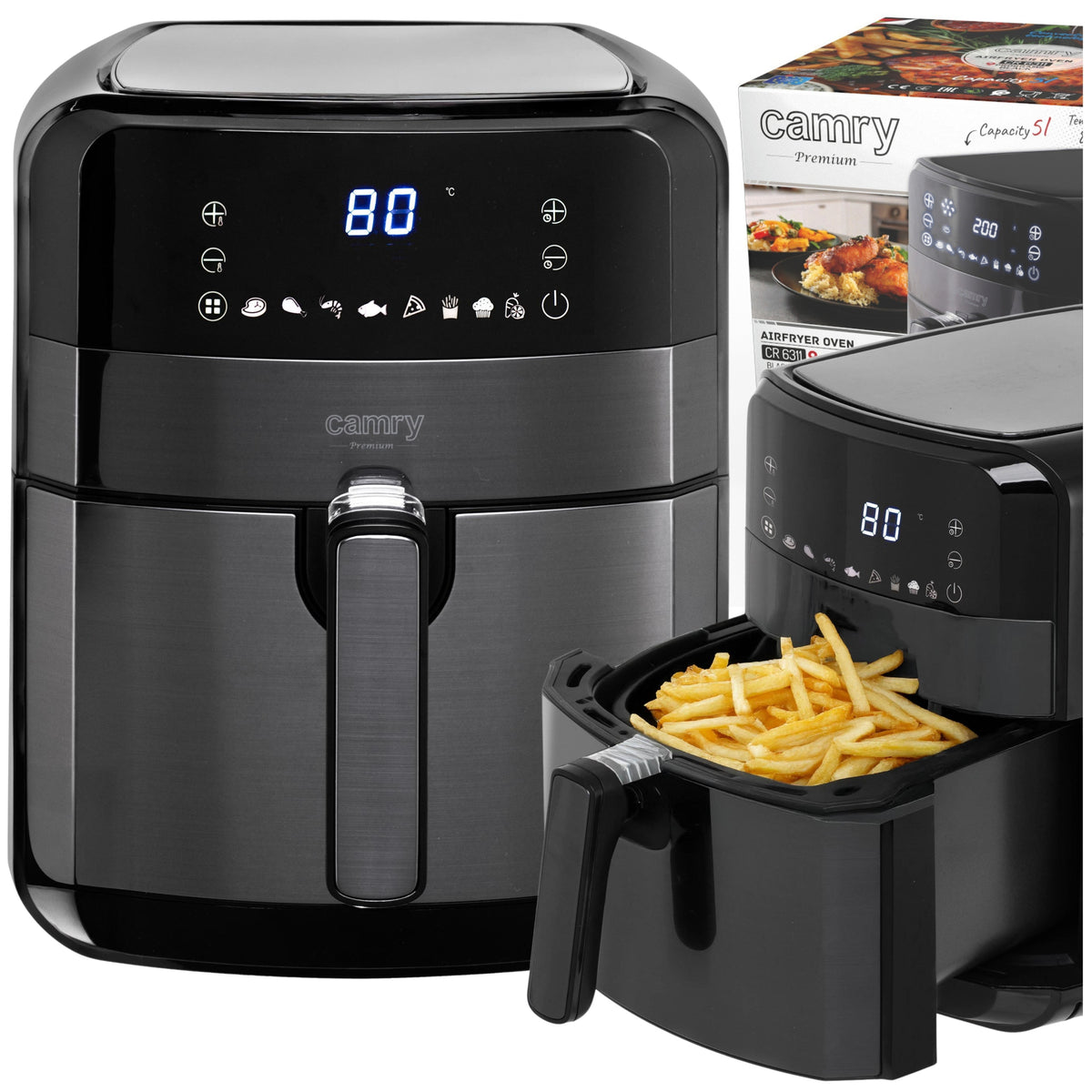 AIR FRYER NON-FAT AIR FRYER 5L AIR FRYER XXL 2500W 9 PROGRAMS