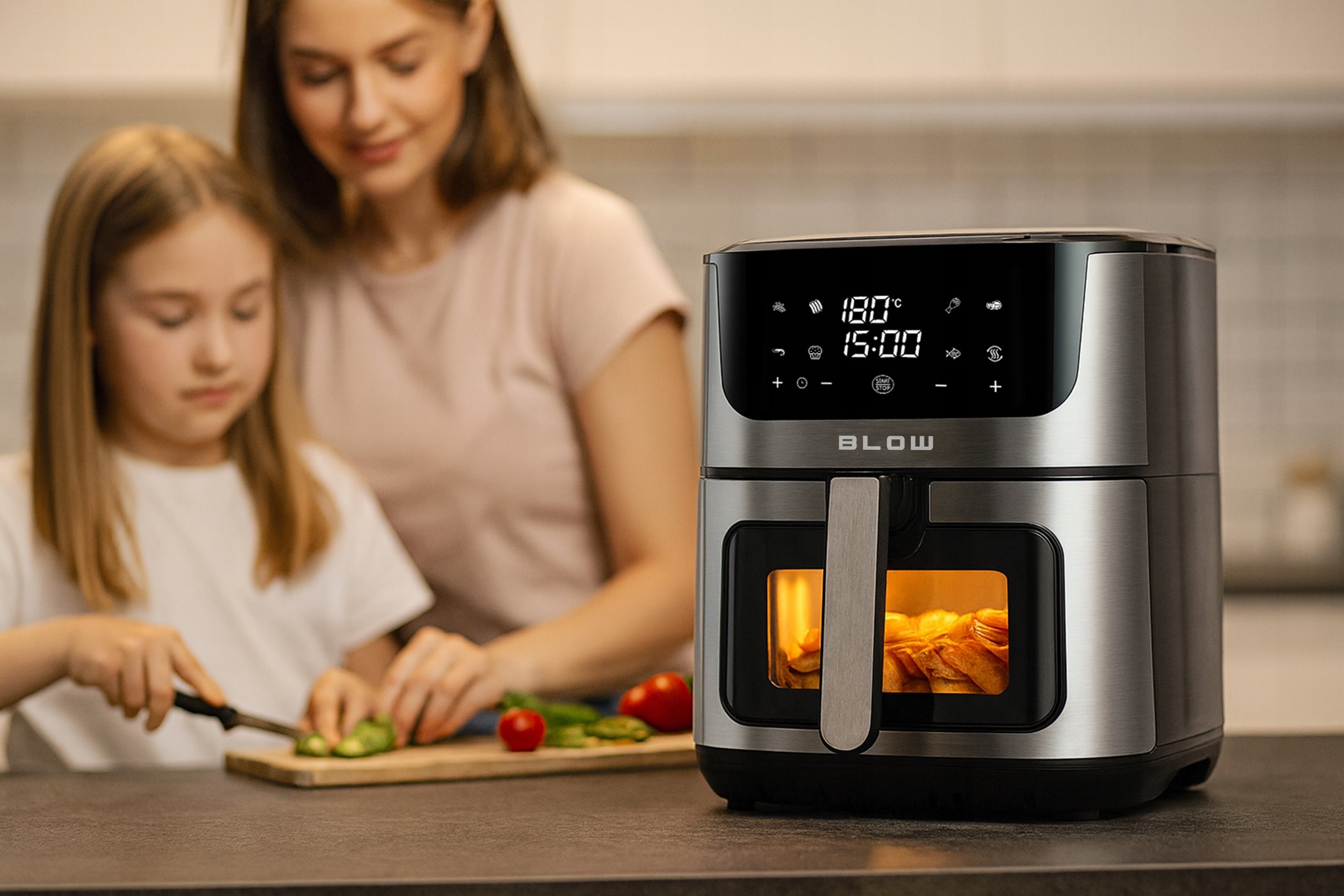 AIR FRYER NON-FAT LARGE BOWL XL 8L 2 HEATERS STRONG 2500W Manufacturer code 44-600#