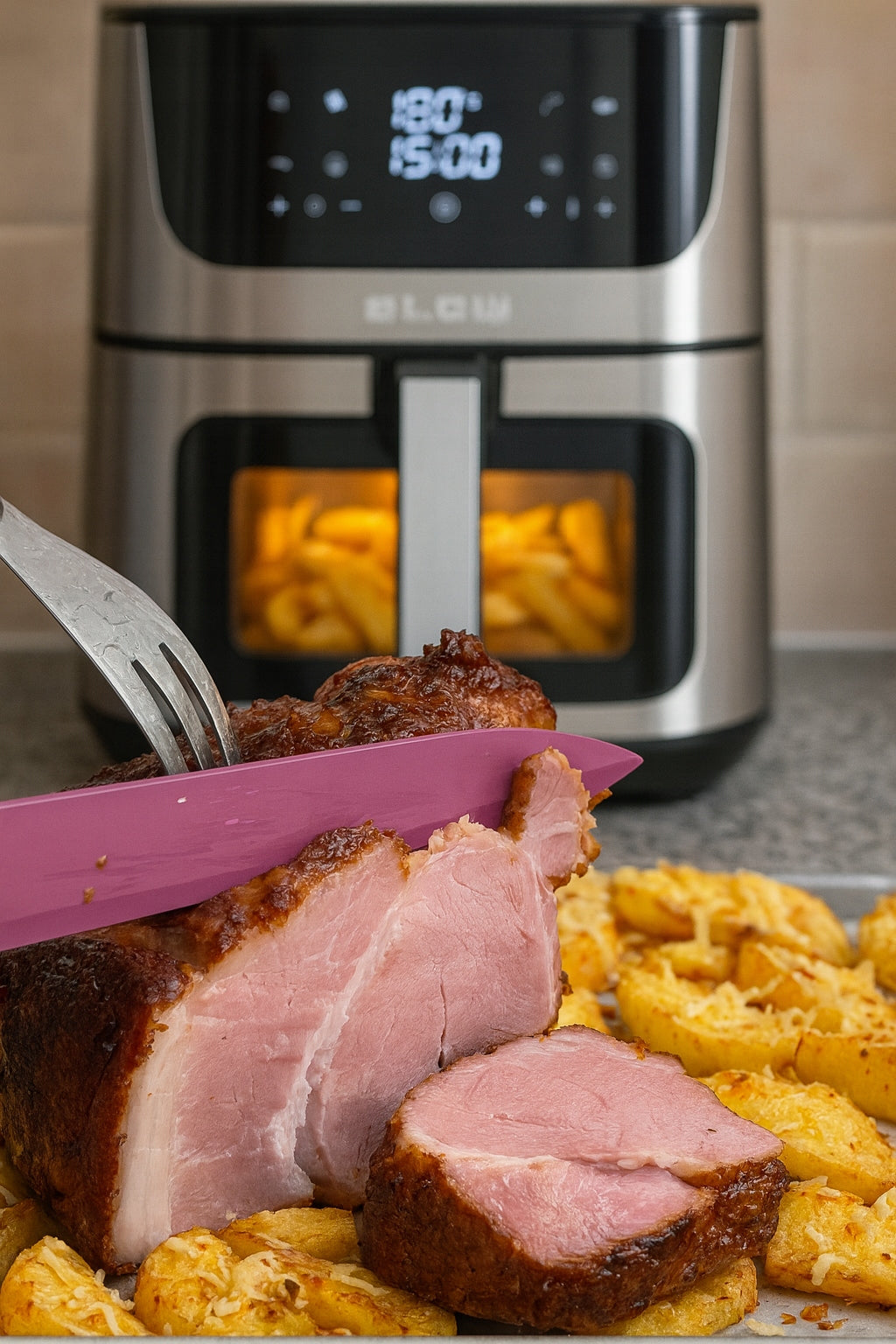 AIR FRYER NON-FAT LARGE BOWL XL 8L 2 HEATERS STRONG 2500W Power 2500 W