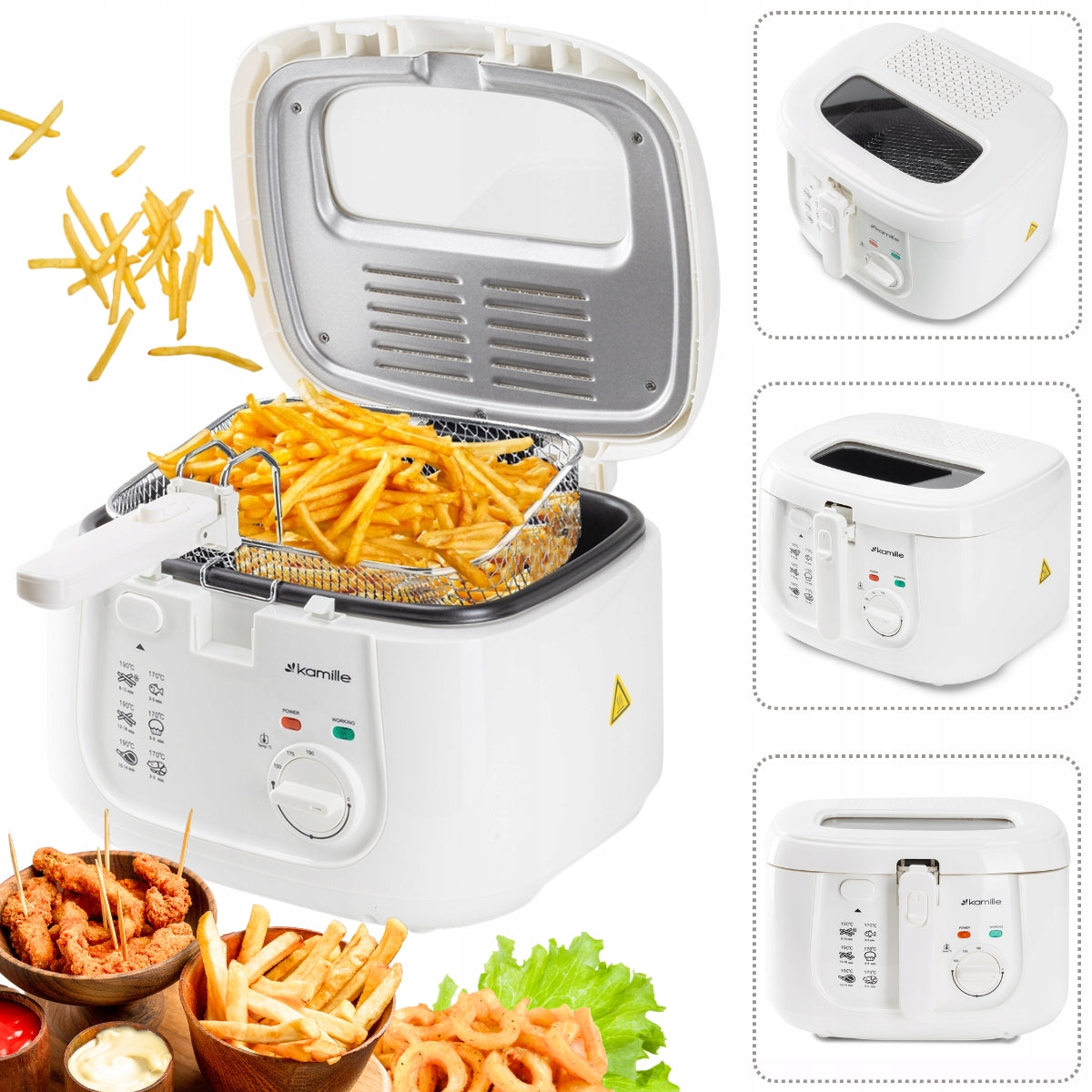 AIR FRYER POWERFUL COMPACT 2,5 L FRIES CHICKENS KAMILLE
