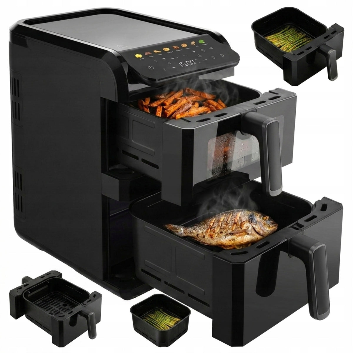AIR FRYER TWO-CHAMBER NON-FAT AIRFRYER 10L AIR FRYER 2,7