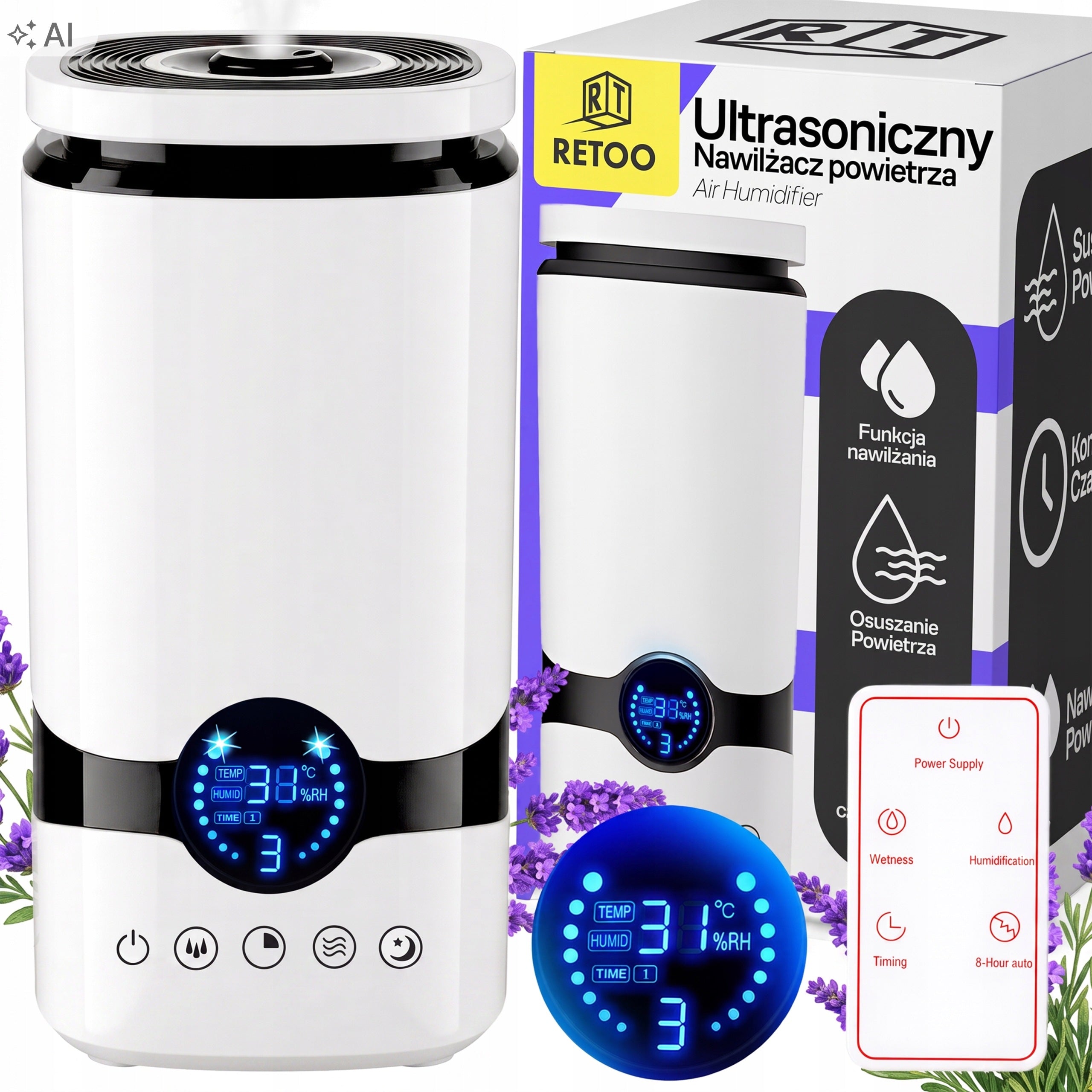 AIR HUMIDIFIER AUTOMATIC + AROMATHERAPY 2in1 FRAGRANCE DIFFUSER