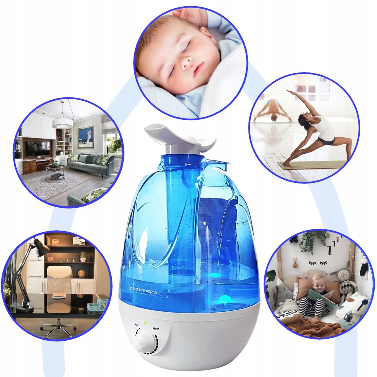 AIR HUMIDIFIER ELECTRIC QUIET IONIZER ADJUSTABLE 11 hours working time Medical device no