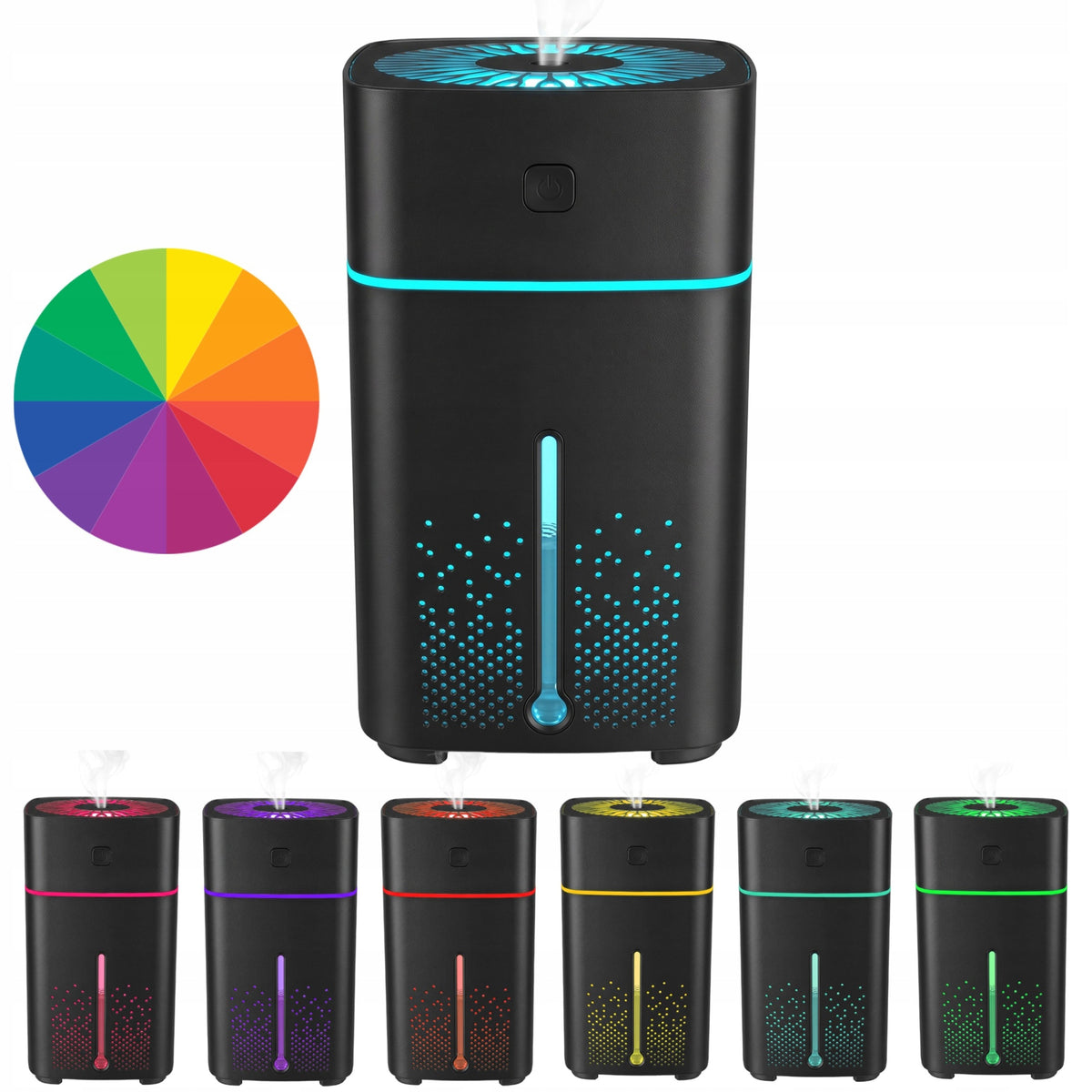 AIR HUMIDIFIER FRAGRANCE DIFFUSER 1000ml AROMATHERAPY LED LIGHT BLACK Packaging status original