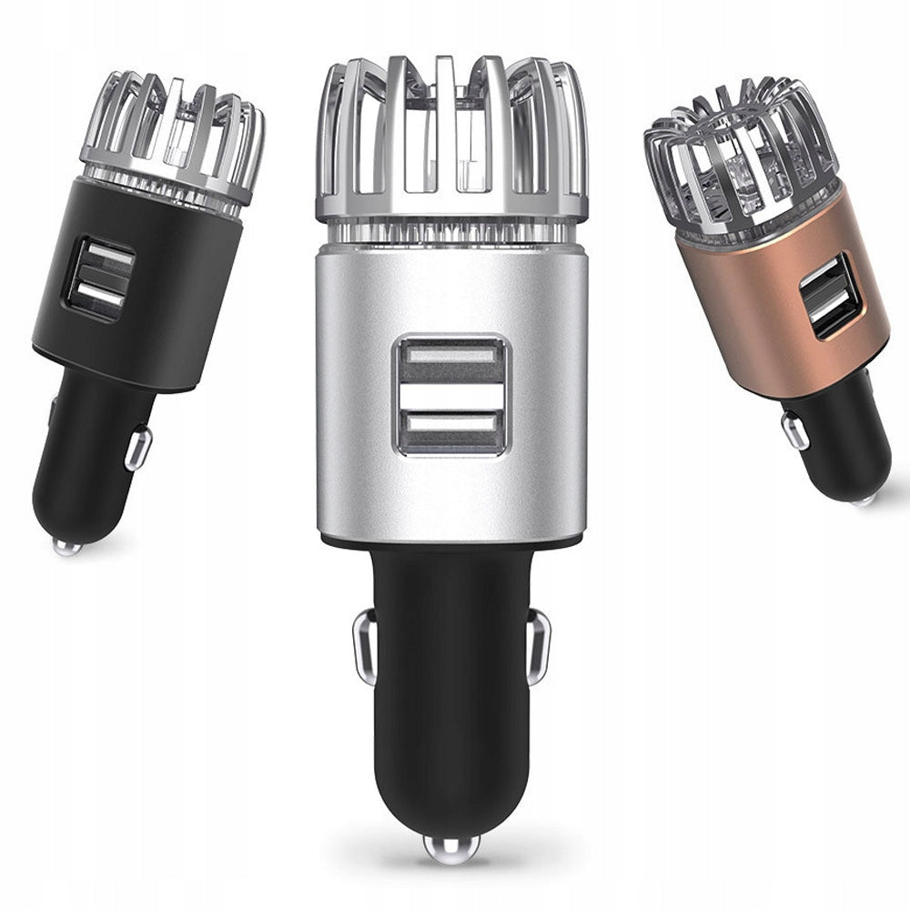 AIR IONIZER CAR PURIFIER WITH USB Dominant color silver