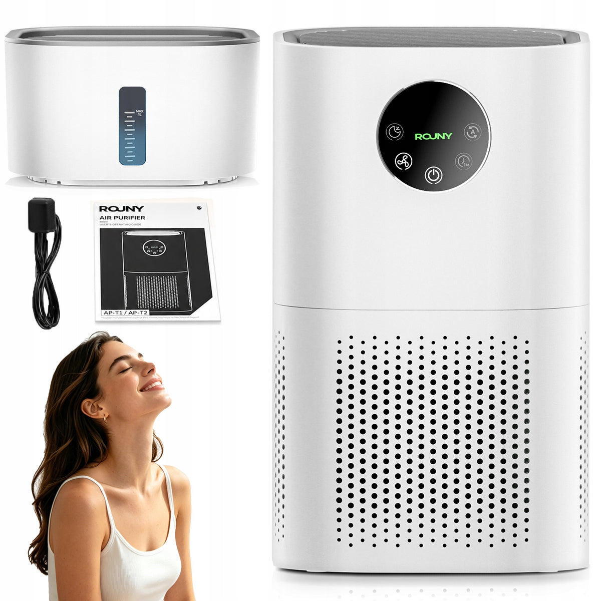 AIR PURIFIER AND HUMIDIFIER WITH FILTER H13 HEPA <25DB