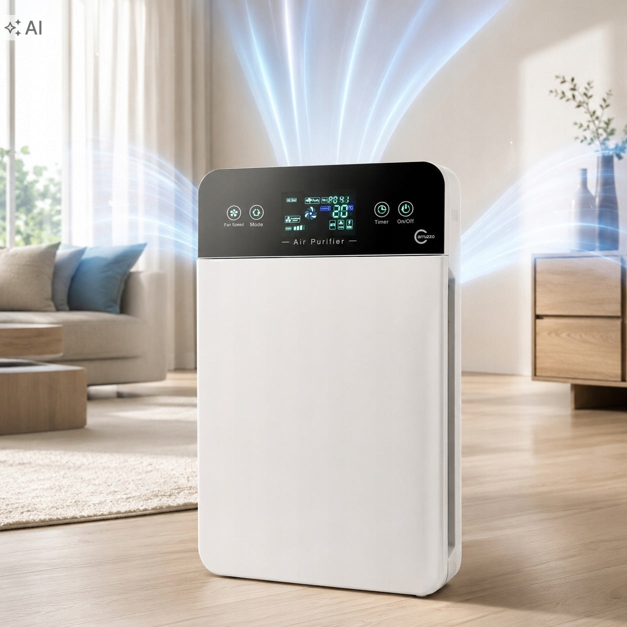 AIR PURIFIER Carruzzo Q34FA + 2x HEPA filter AUTOMATIC IONIZATION Packaging status original