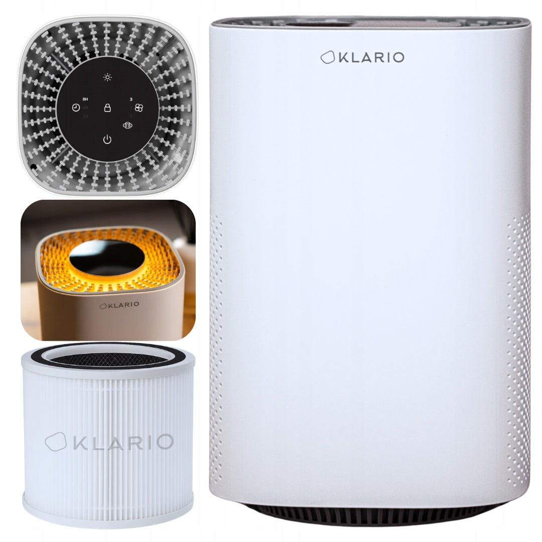 AIR PURIFIER KLARIO WITH FILTER HEPA TIMER 20M2 QUIET FOR ALLERGY SUFFERERS