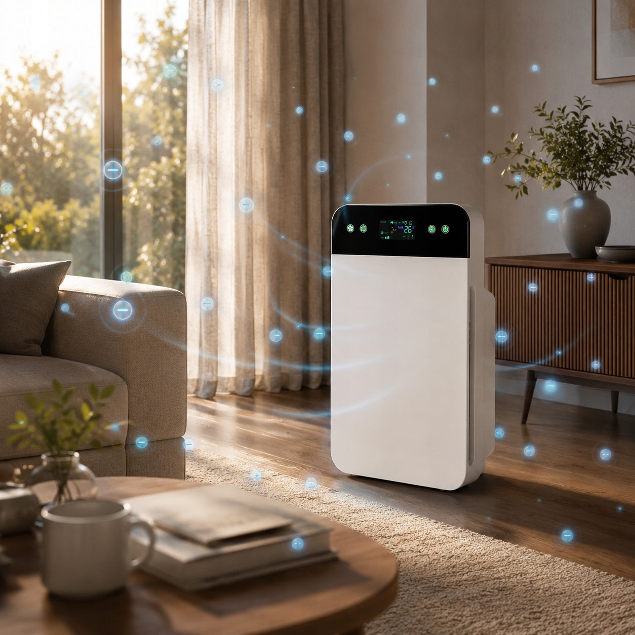 AIR PURIFIER LARGE POWERFUL QUIET + HEPA FILTER AUTOMATIC IONIZATION Manufacturer code oczyszczacz powietrza automatyczny + pilot