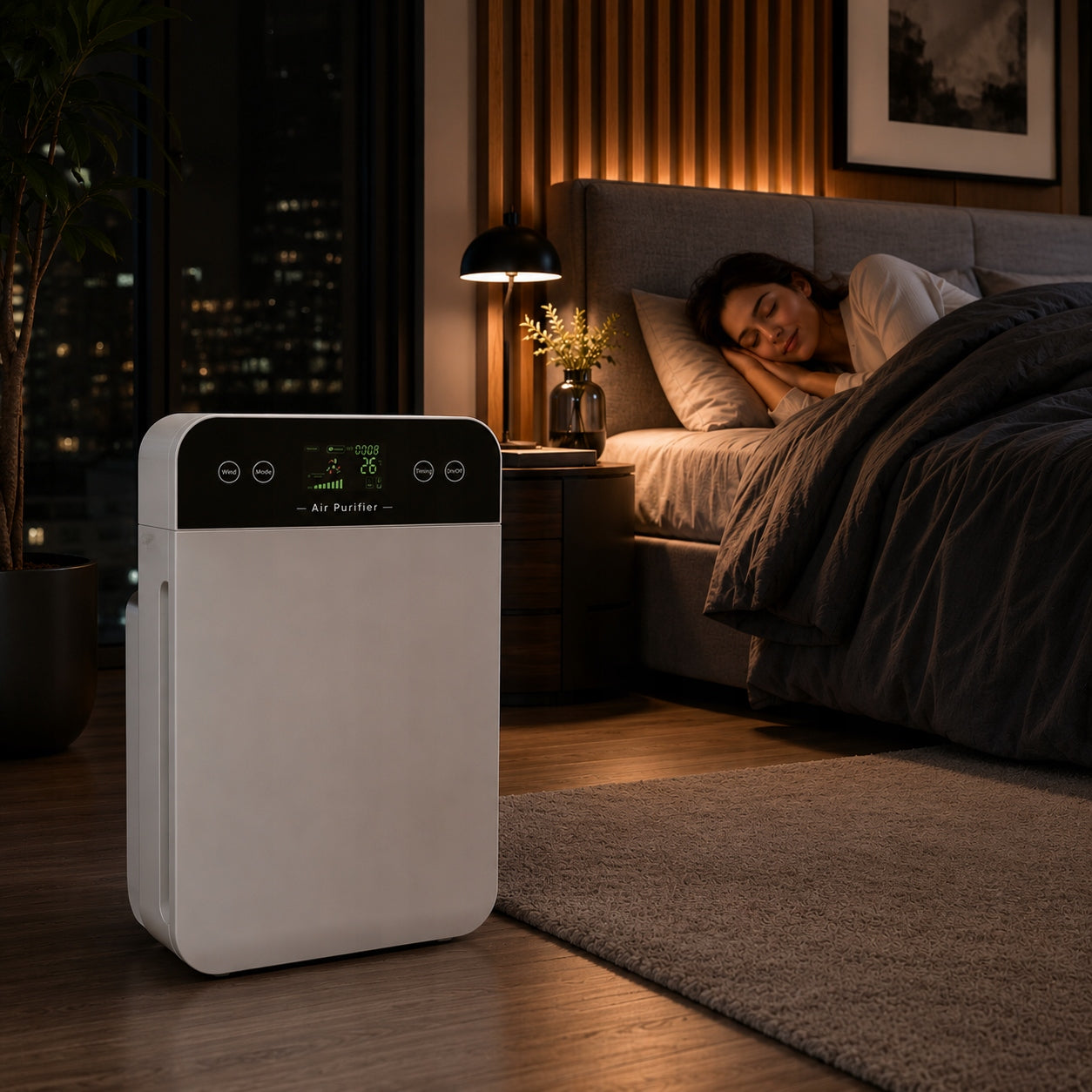 AIR PURIFIER LARGE POWERFUL QUIET + HEPA FILTER AUTOMATIC IONIZATION Model ZELGRO PRO LINE + FILTR HEPA