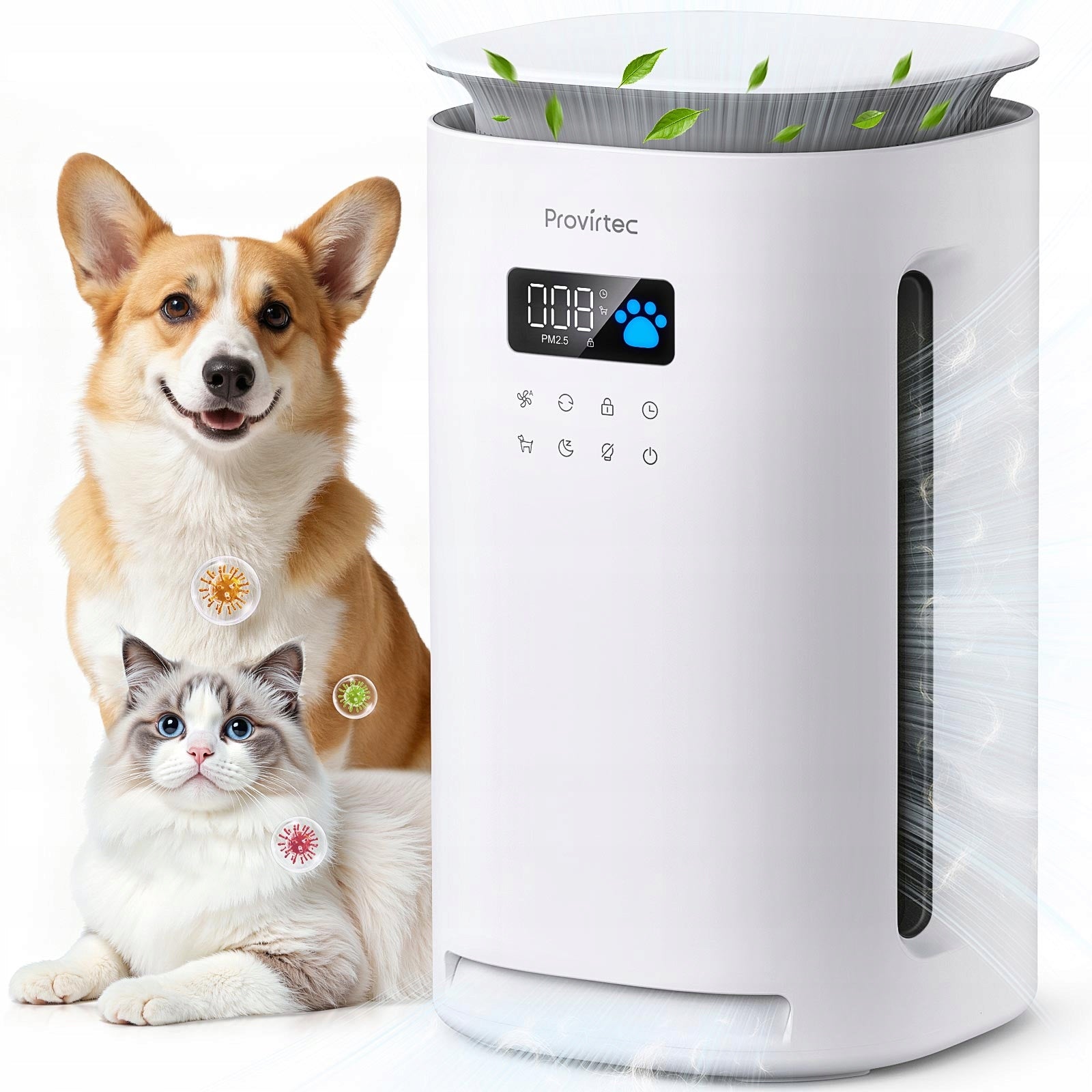 AIR PURIFIER PROVIRTEC AP-12 HEPA13 FOR HOME WITH PETS