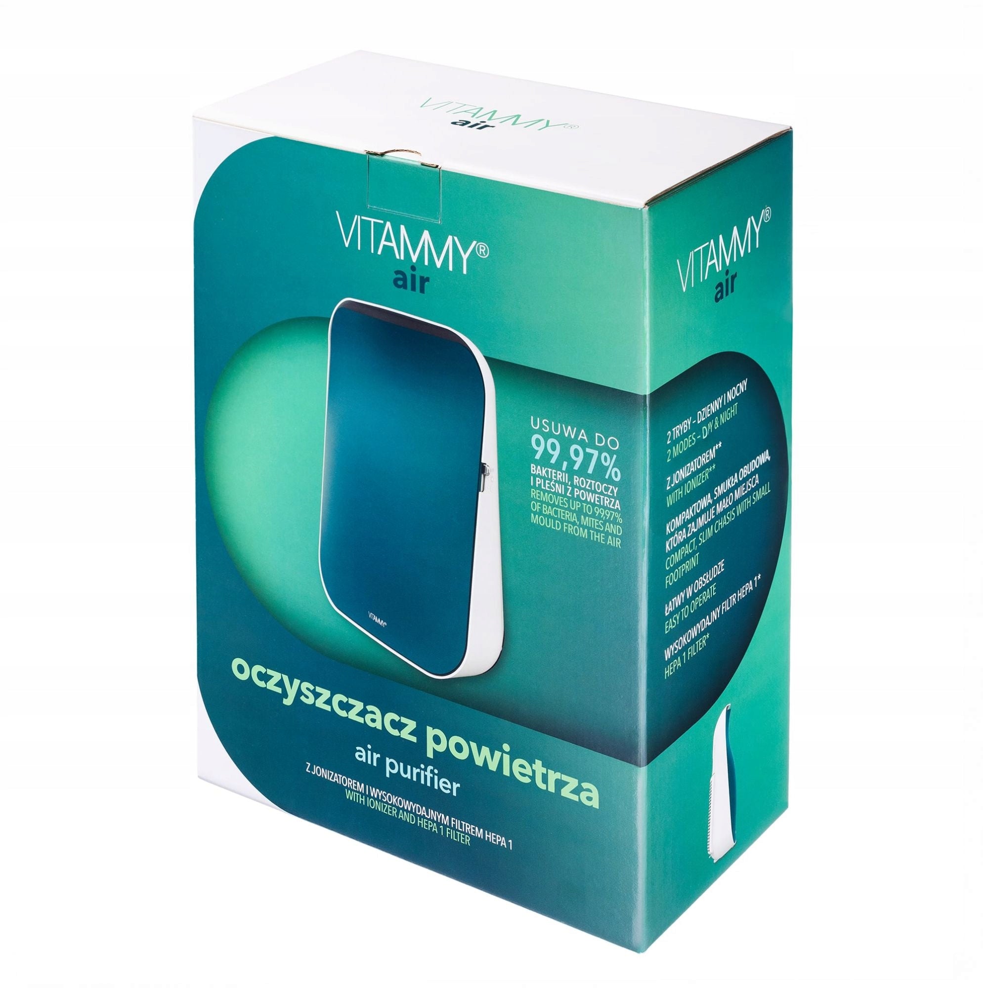 AIR PURIFIER WITH HEPA IONIZATION 99,97% VITAMMY AIR PA500 Brand VITAMMY