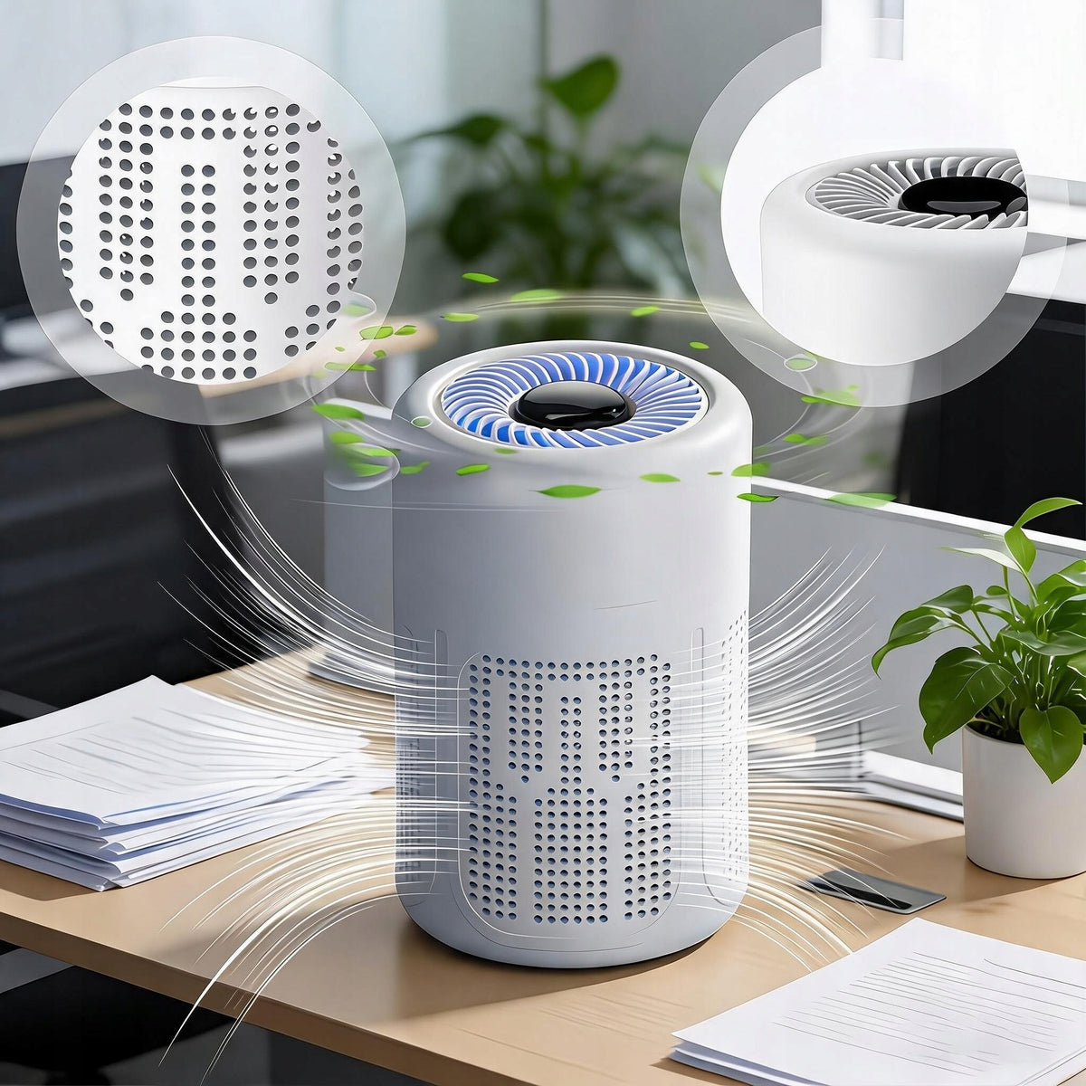 AIR PURIFIER WITH MULTIPLE MOUNTING OPTIONS FOR DIFFERENT ROOMS Packaging status original