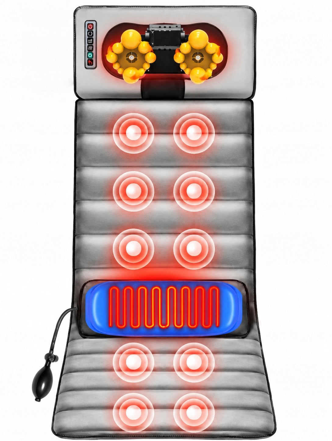 AIR VIBRATION MASSAGE MAT HEATED 12 MOTORS FOR LEG BACK Packaging status original