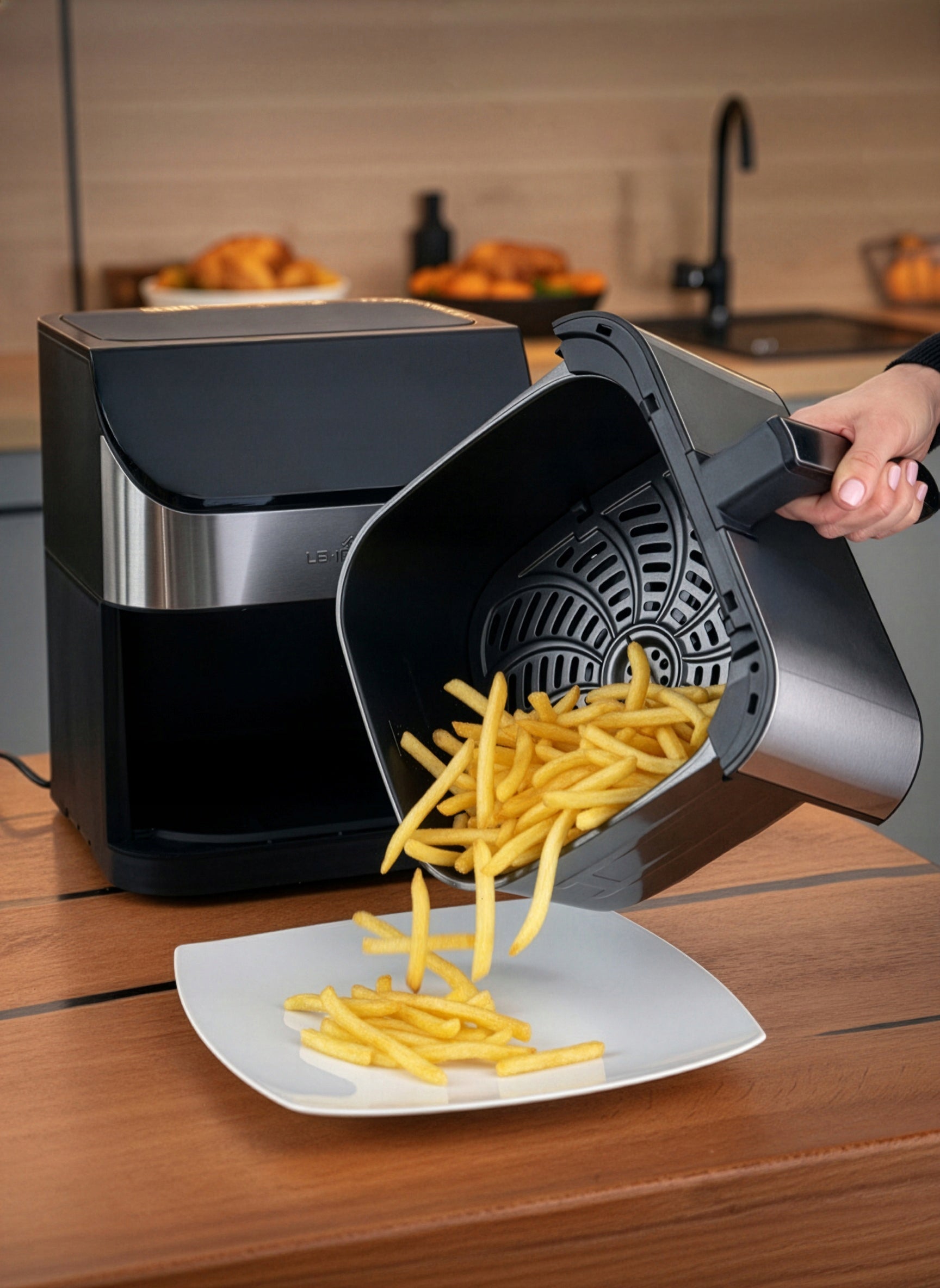 AIRFRYER 8L NON-STICK LEHMANN 12 PROGRAMS Dominant color silver/gray