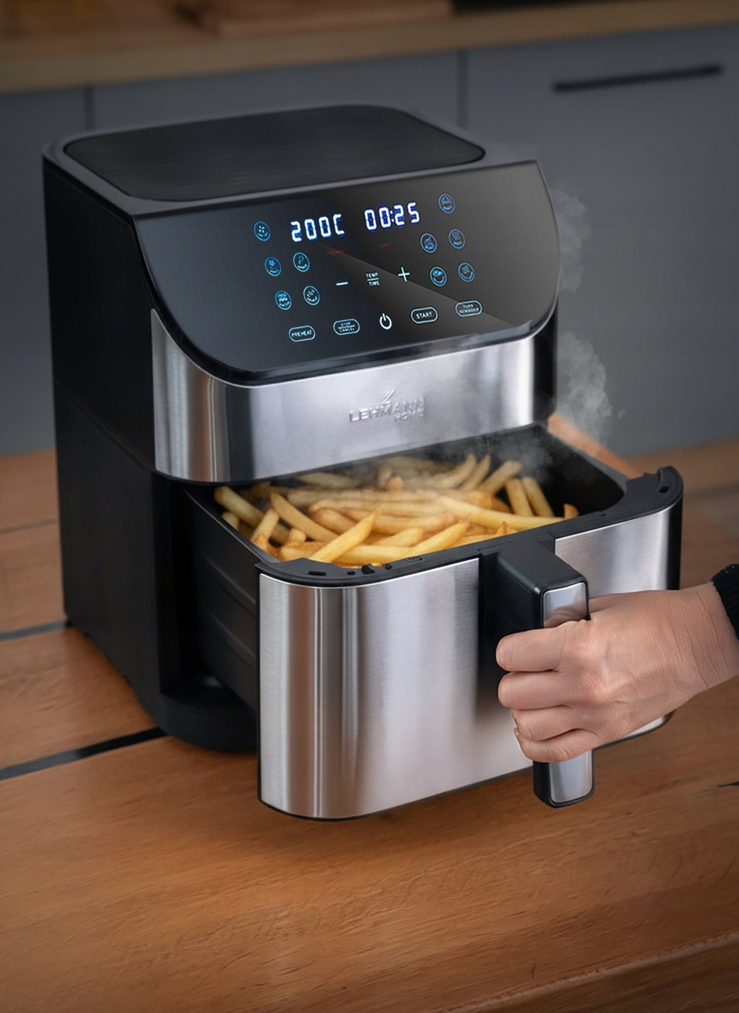 AIRFRYER 8L NON-STICK LEHMANN 12 PROGRAMS Model Prokado AIR FRYER 8L 1800W BEZTŁUSZCZOWA
