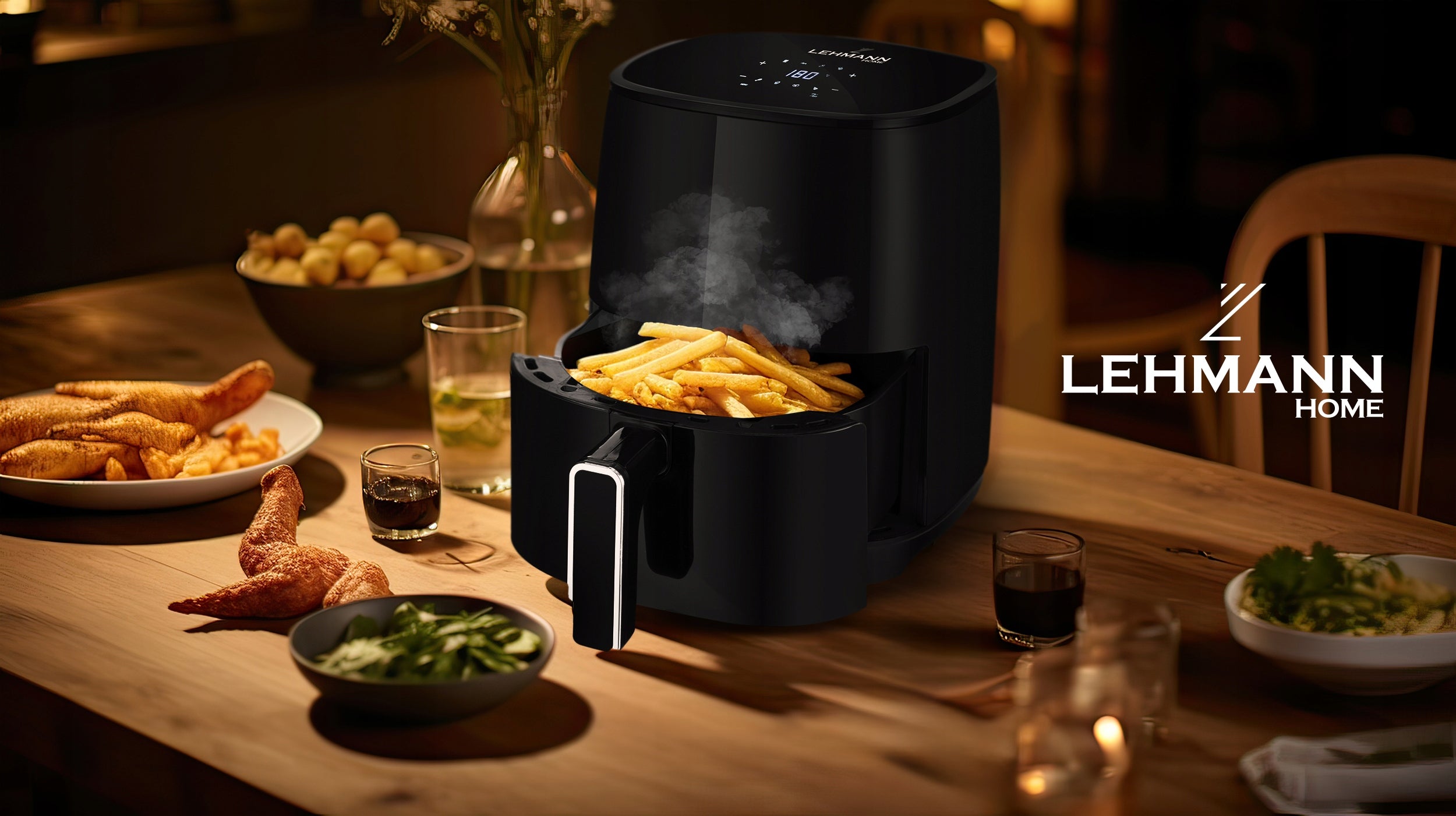 AIRFRYER NON-FAT AIRFRYER GRILLING LARGE NON-STICK 4L LED Manufacturer code LHODF-1435