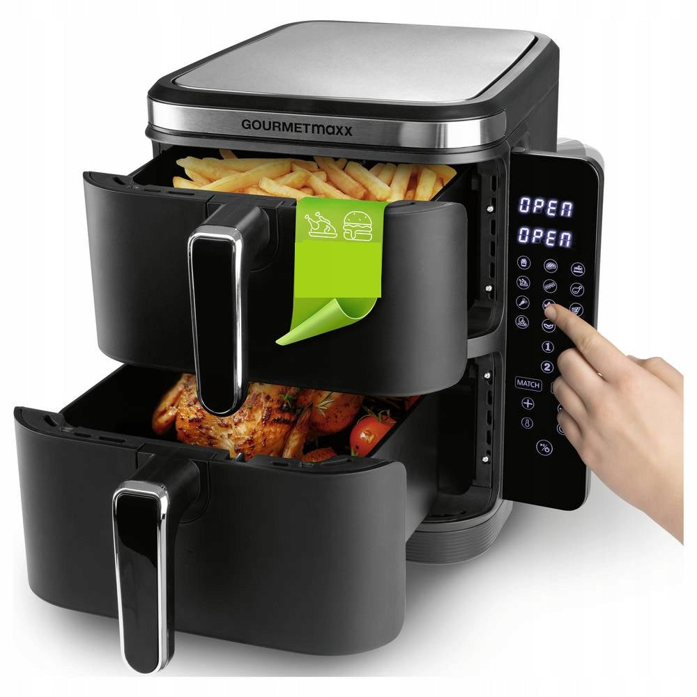 AIRFRYER NON-FAT TWO-CHAMBER VERTICAL XXL 10L TOUCH