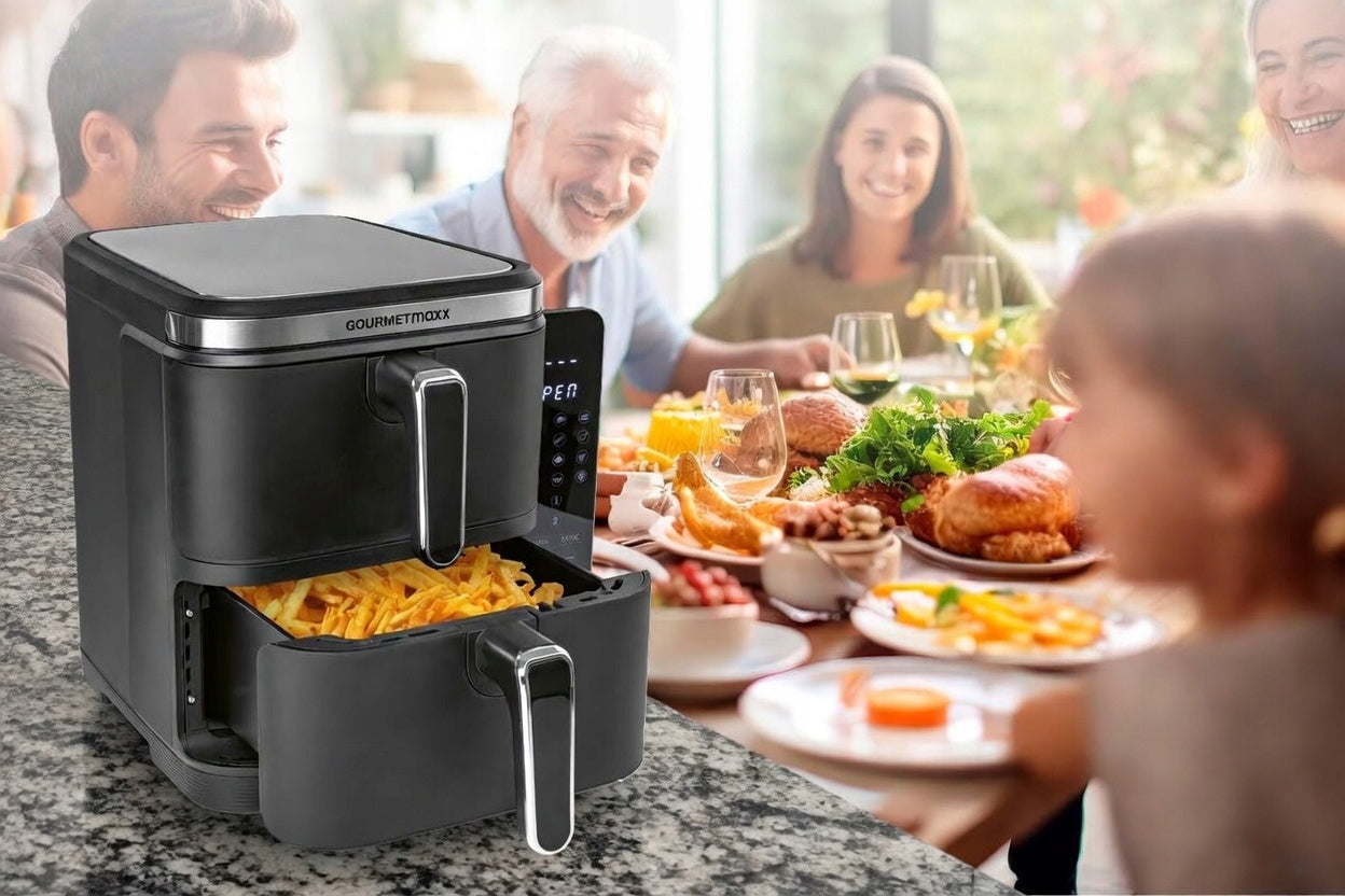 AIRFRYER VERTICAL AIR FRYER NON-FAT DOUBLE 2800W 12 PROGRAMS 10L Type fat-free