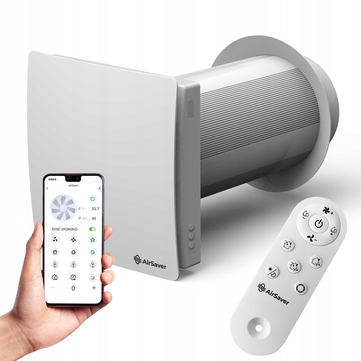 AIRSAVER silent wall recuperator 160 PRODMAX WIFI remote control app