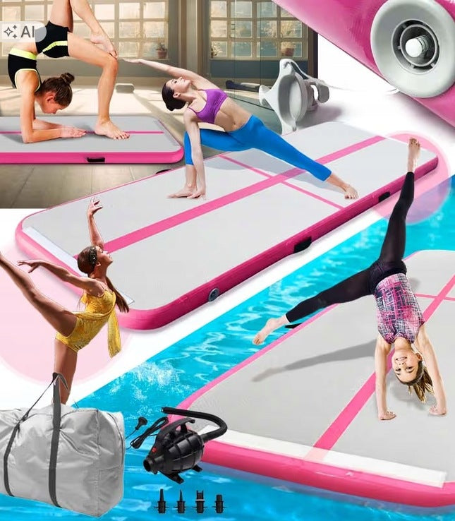 AIRTRACK 3M PINK 10CM THICK GYMNASTICS TRACK WITH PUMP AND BAG
