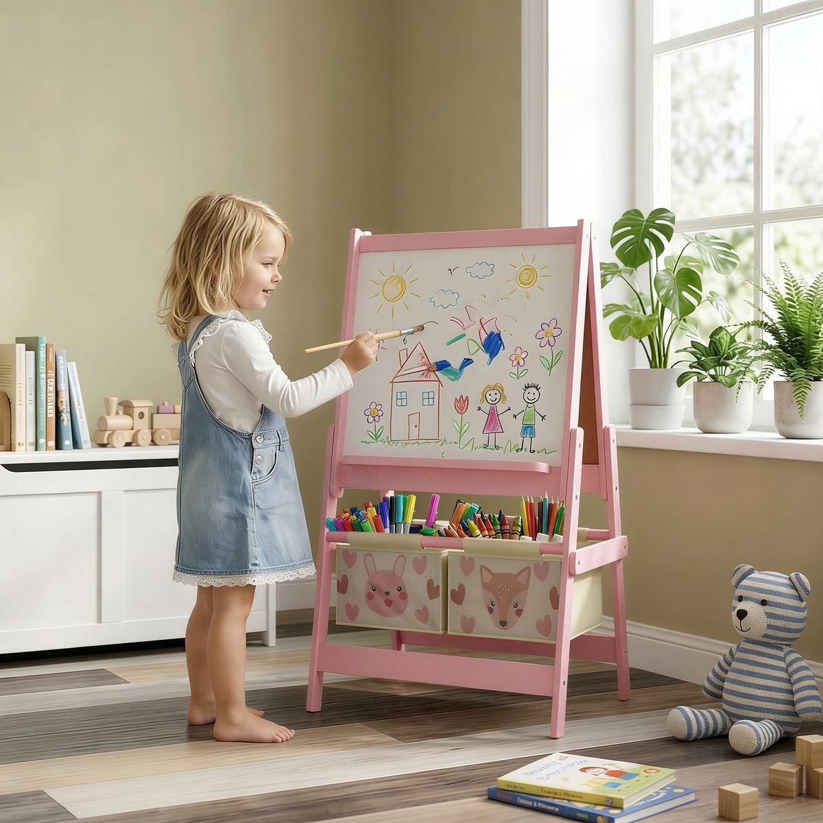 AIYAPLAY Children's Board Magnetic Chalk Double Sided 3-in-1 Paper Brand AIYAPLAY