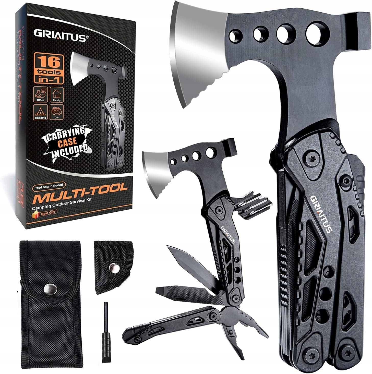 AKCESORIA MULTIFUNCTIONAL CAMPING SURVIVAL EQUIPMENT WITH HAMMER GIFT
