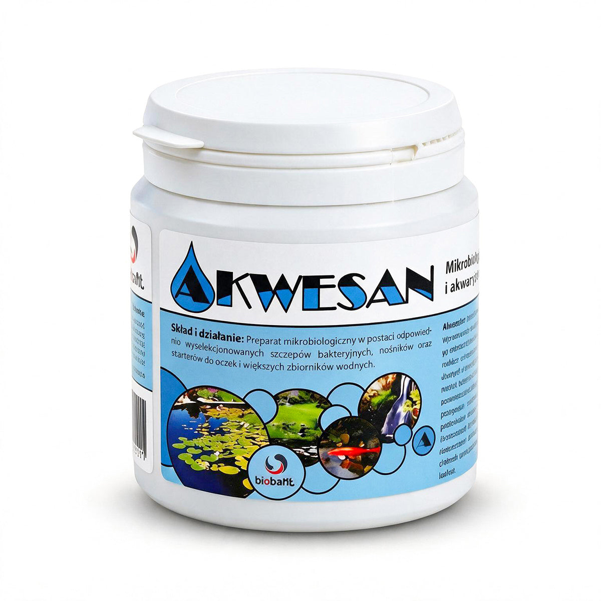 AKWESAN 150g BACTERIA for pond WATER removes GREEN WATER MULE SMELL 15 m2 Packaging status original