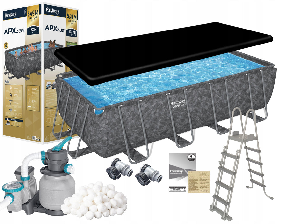 ALL-SEASON FRAME POOL BESTWAY 549x274x132cm LARGE STRONG GARDEN Manufacturer code BASEN CAŁOROCZNY STELAŻOWY BESTWAY 549x274x13