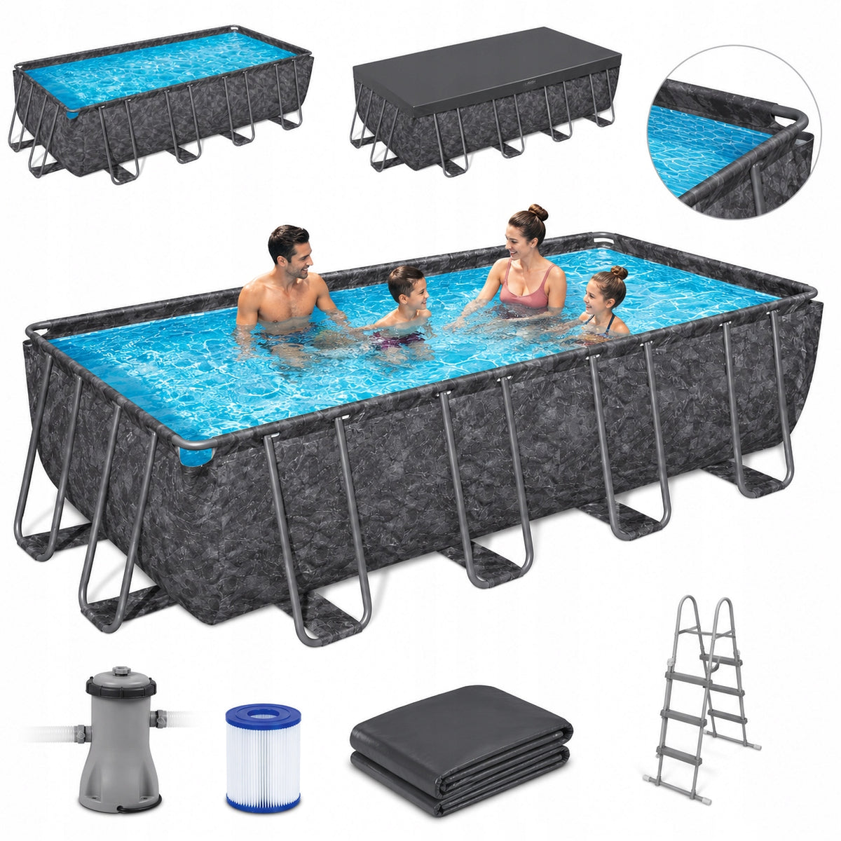 ALL-SEASON FRAME POOL BESTWAY 549x274x132cm LARGE STRONG GARDEN