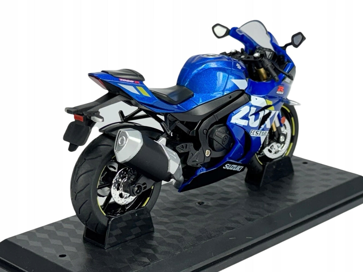 ALLOY CAR SUZUKI GSX-R1000 BLUE WITH STAND 1:12 M12-24B NEW MODEL Packaging status original