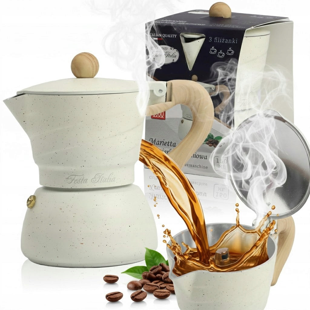 ALUMINUM COFFEE MAKER ITALIAN ESPRESSO COFFEE 3 CUPS INFUSER INDUCTION GAS