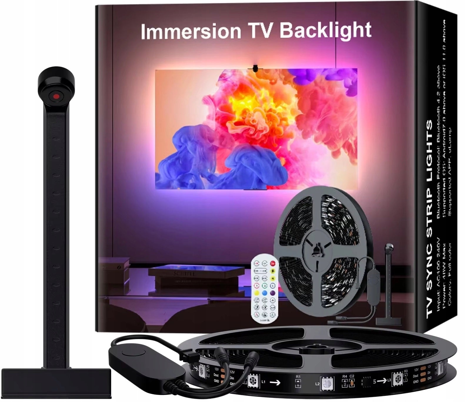 AMBILIGHT RGB BACKLIGHT LED STRIP 5m LIGHTING FOR TV 40-85'' CAMERA