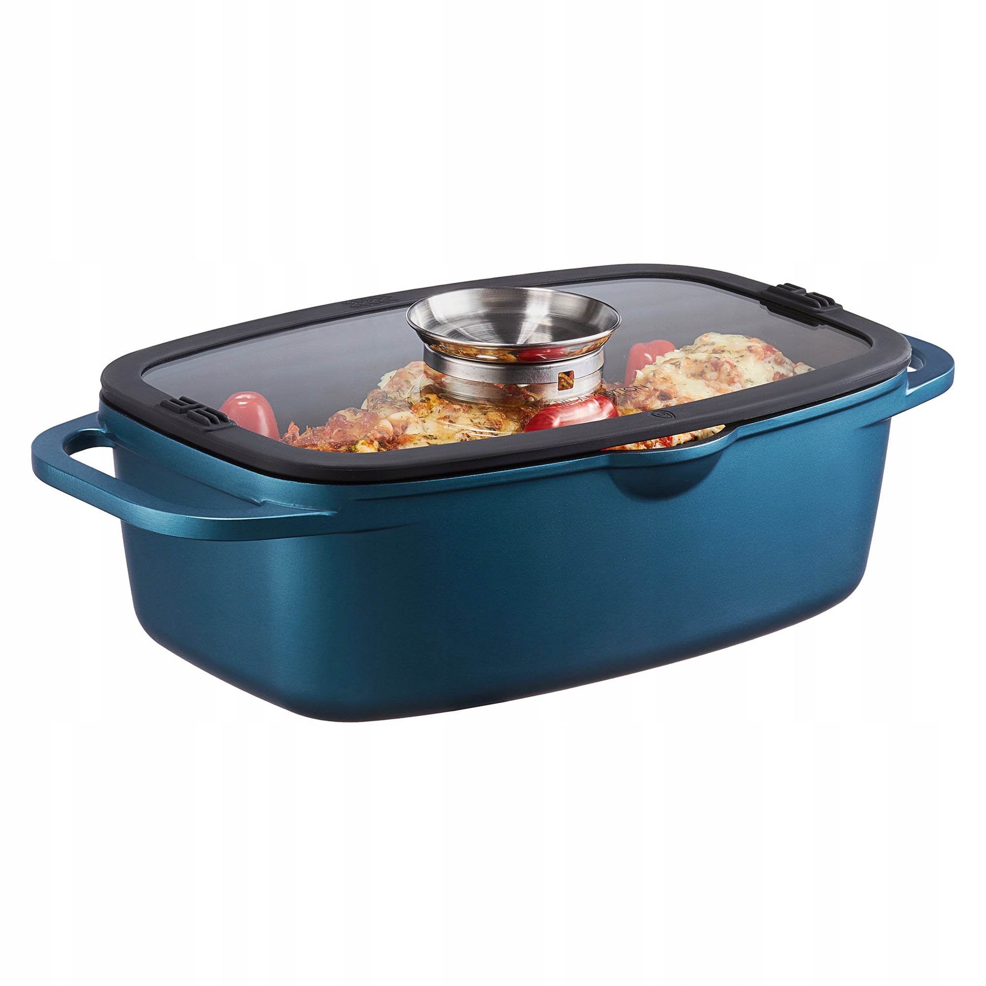 AMBITION AZZURRO PAN 32x21 CM 6 L LID INDUCTION NON-STICK